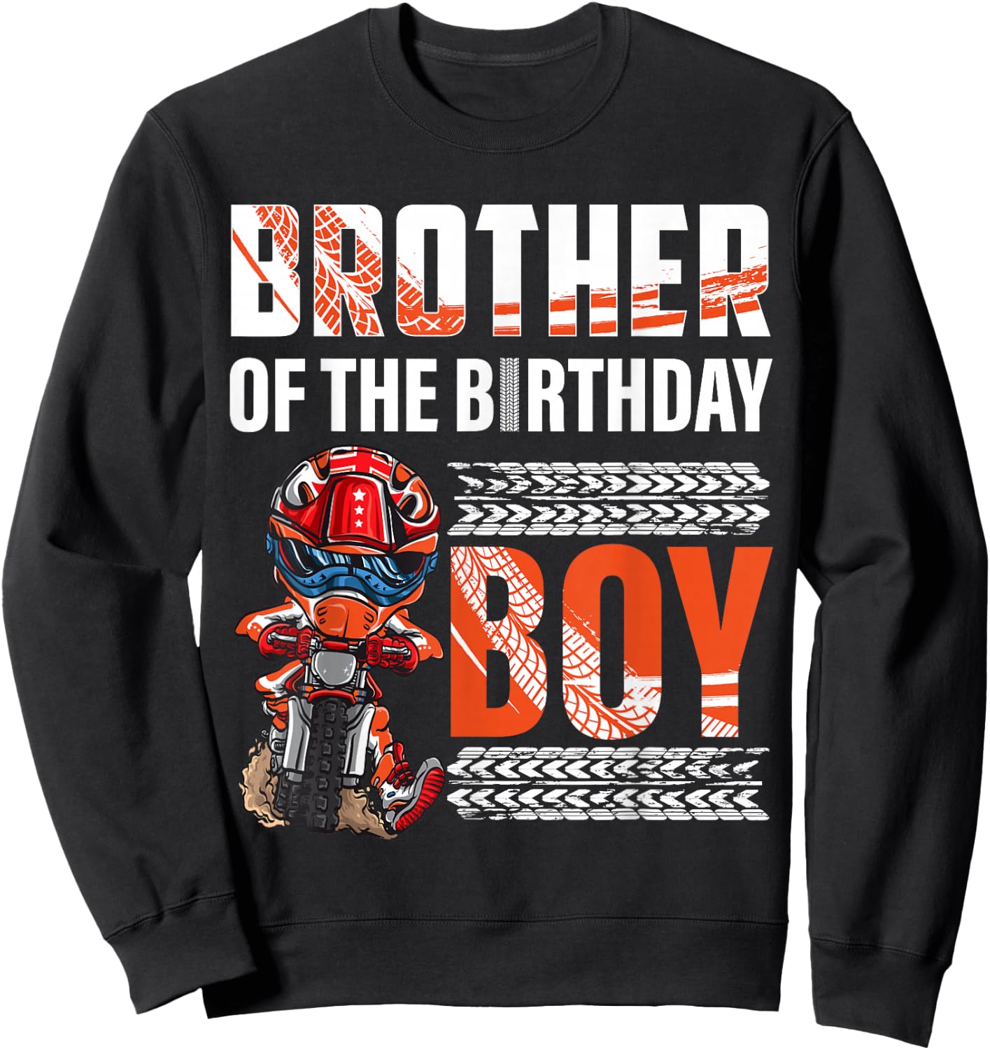 Brother of the Birthday Boy Dirt Bike B-day motocross Party Sweatshirt - Sweatshirt | Black