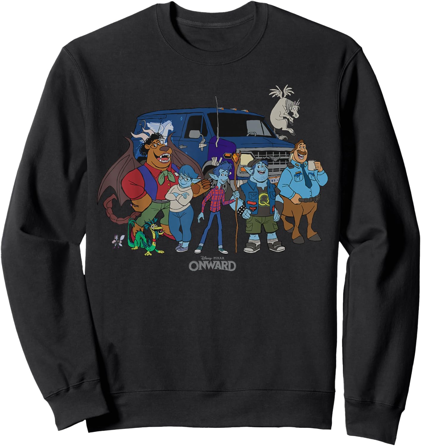 Disney Pixar Onward Group Snapshot Sweatshirt - Sweatshirt | Black