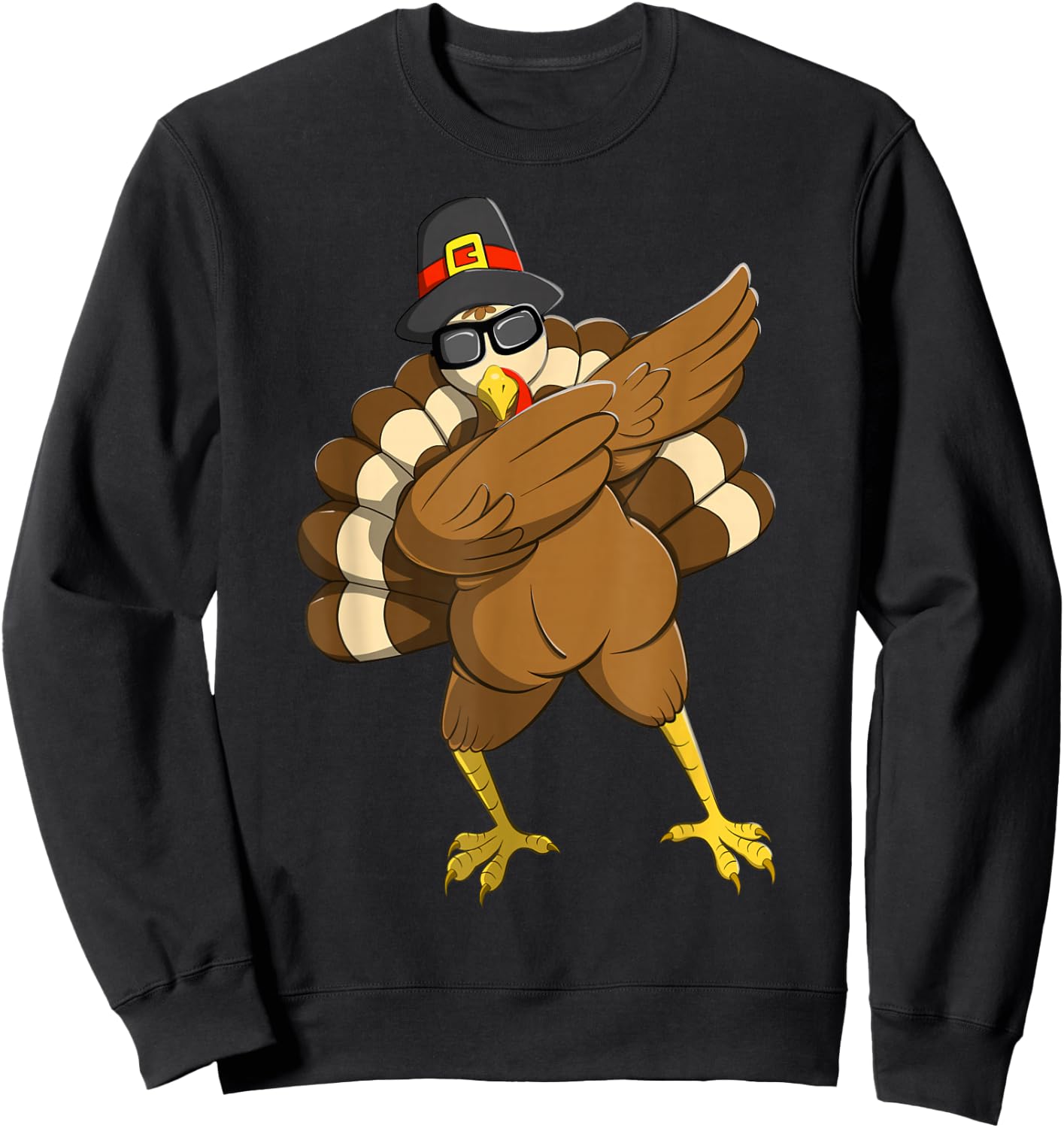 Dabbing Turkey Dabbing Thanksgiving Turkey Thanksgiving Day Sweatshirt - Sweatshirt | Black