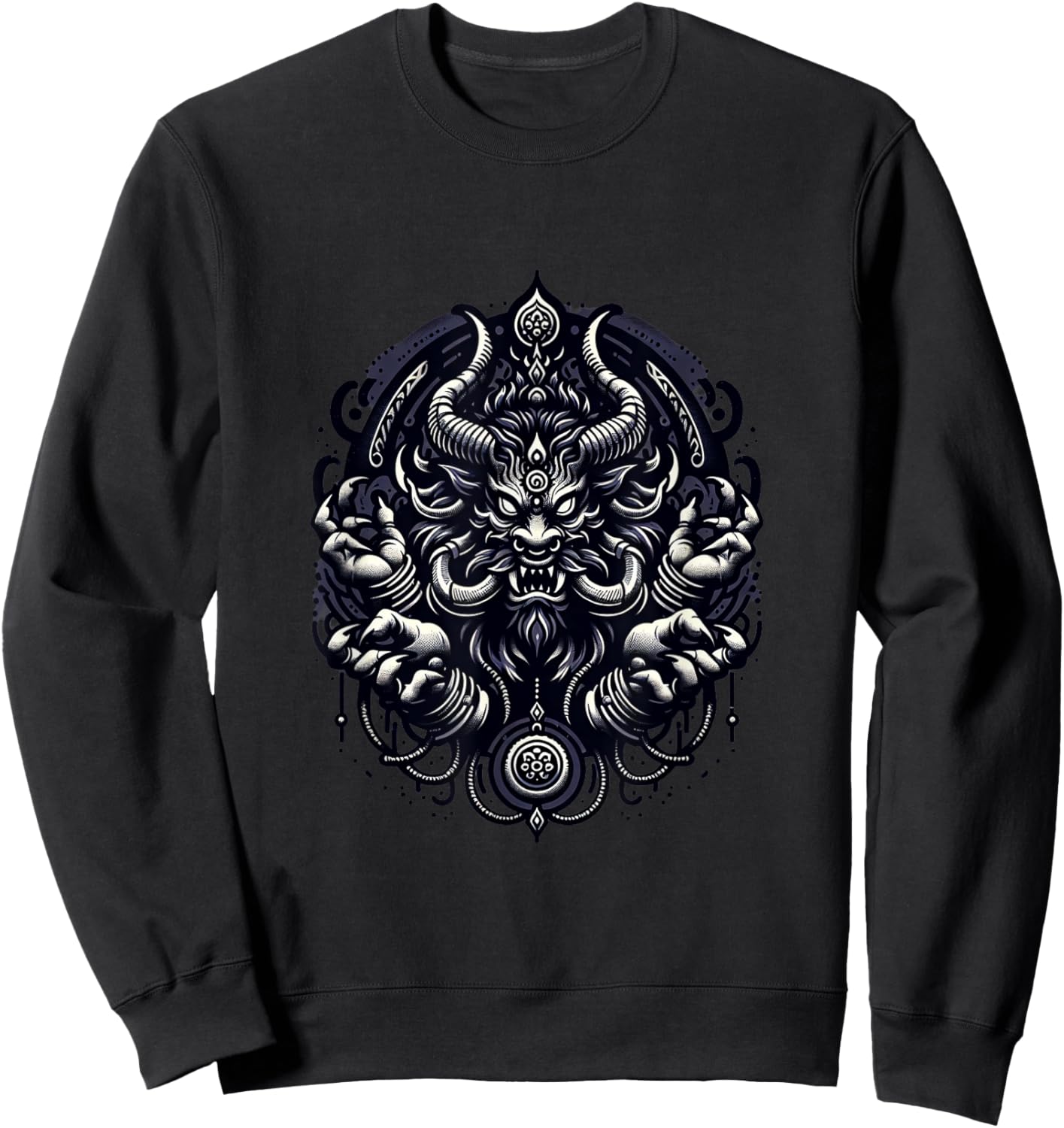 Dark Spirit Rakshasa Hindu Demon Horror Thriller Graphic Sweatshirt - Sweatshirt | Black