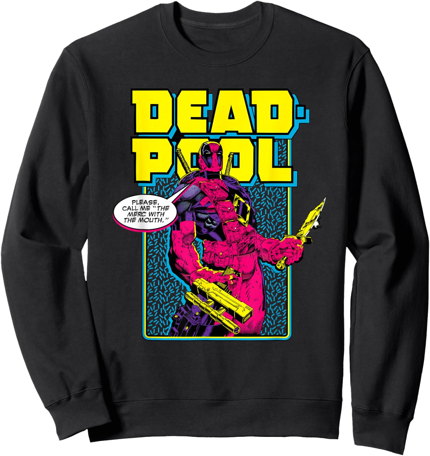 Marvel Deadpool Please Call me the Merc with the Mouth Sweatshirt - Sweatshirt | Black
