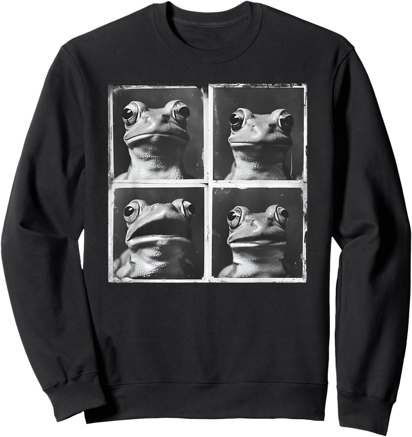 Funny Frog Face Love Frogs Toad Weird Frog Meme Sweatshirt - Sweatshirt | Black