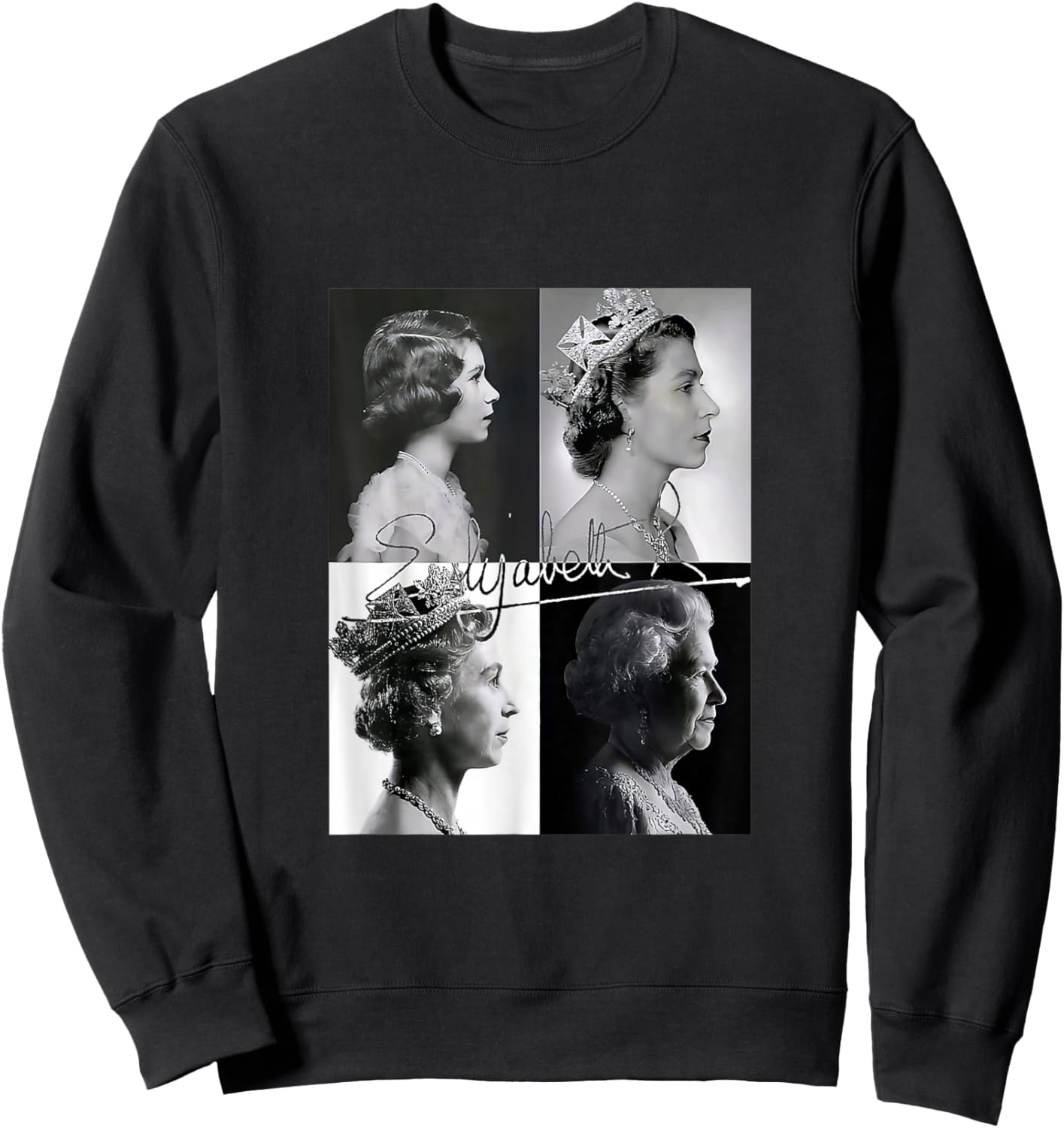 Queen II Elizabeth England Queen of England Sweatshirt - Sweatshirt | Black
