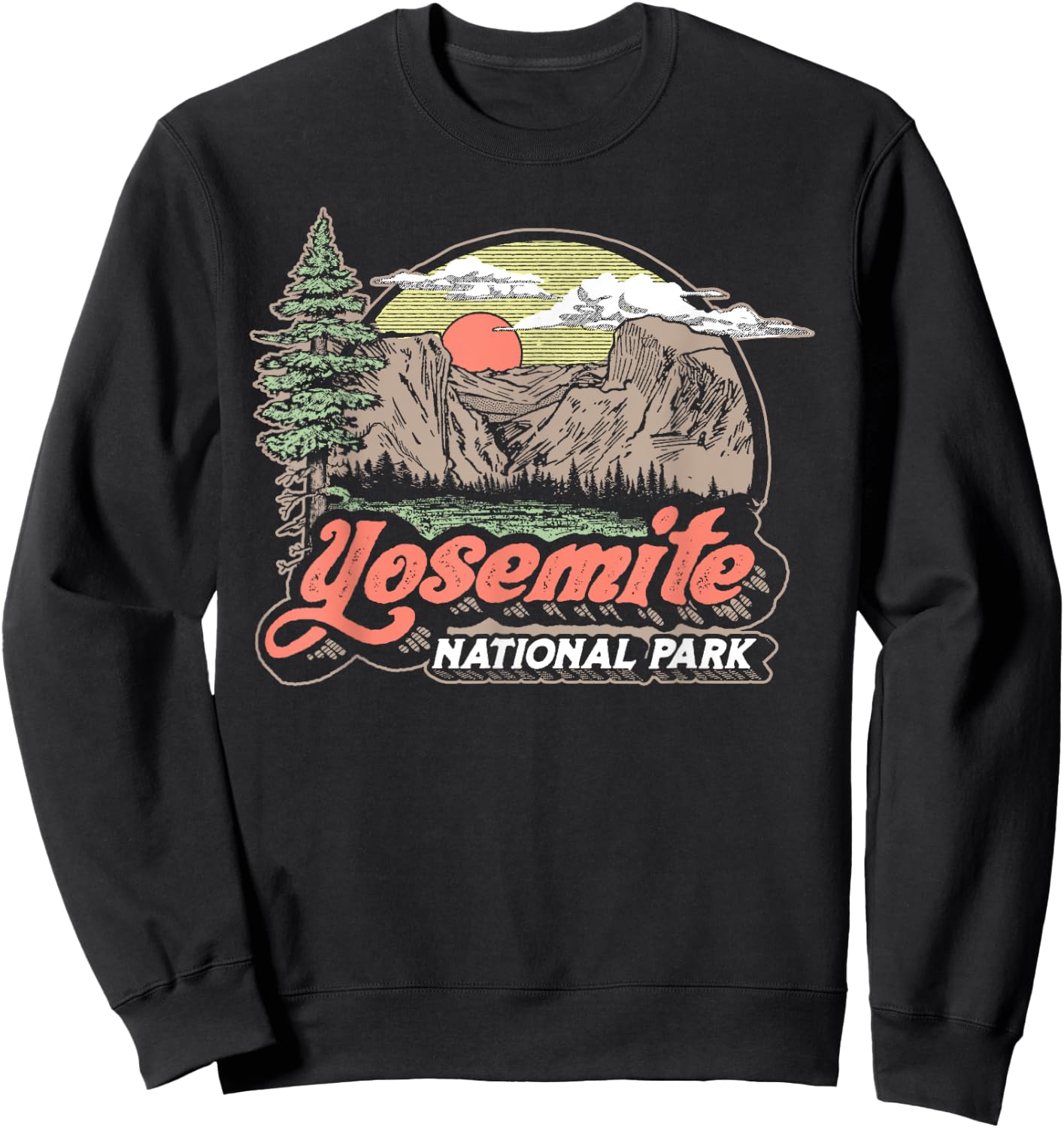 Vintage Yosemite National Park Retro Style Eighties 80s Sweatshirt - Sweatshirt | Black