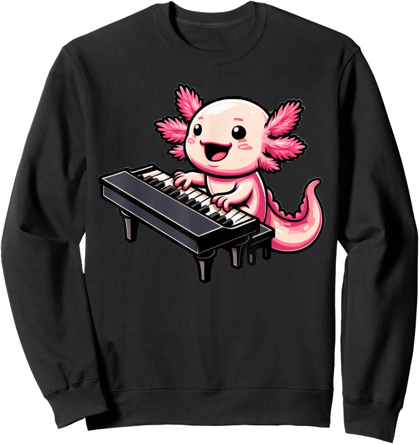Axolotl Playing Piano Axolotls Musician Music Sweatshirt - Sweatshirt | Black