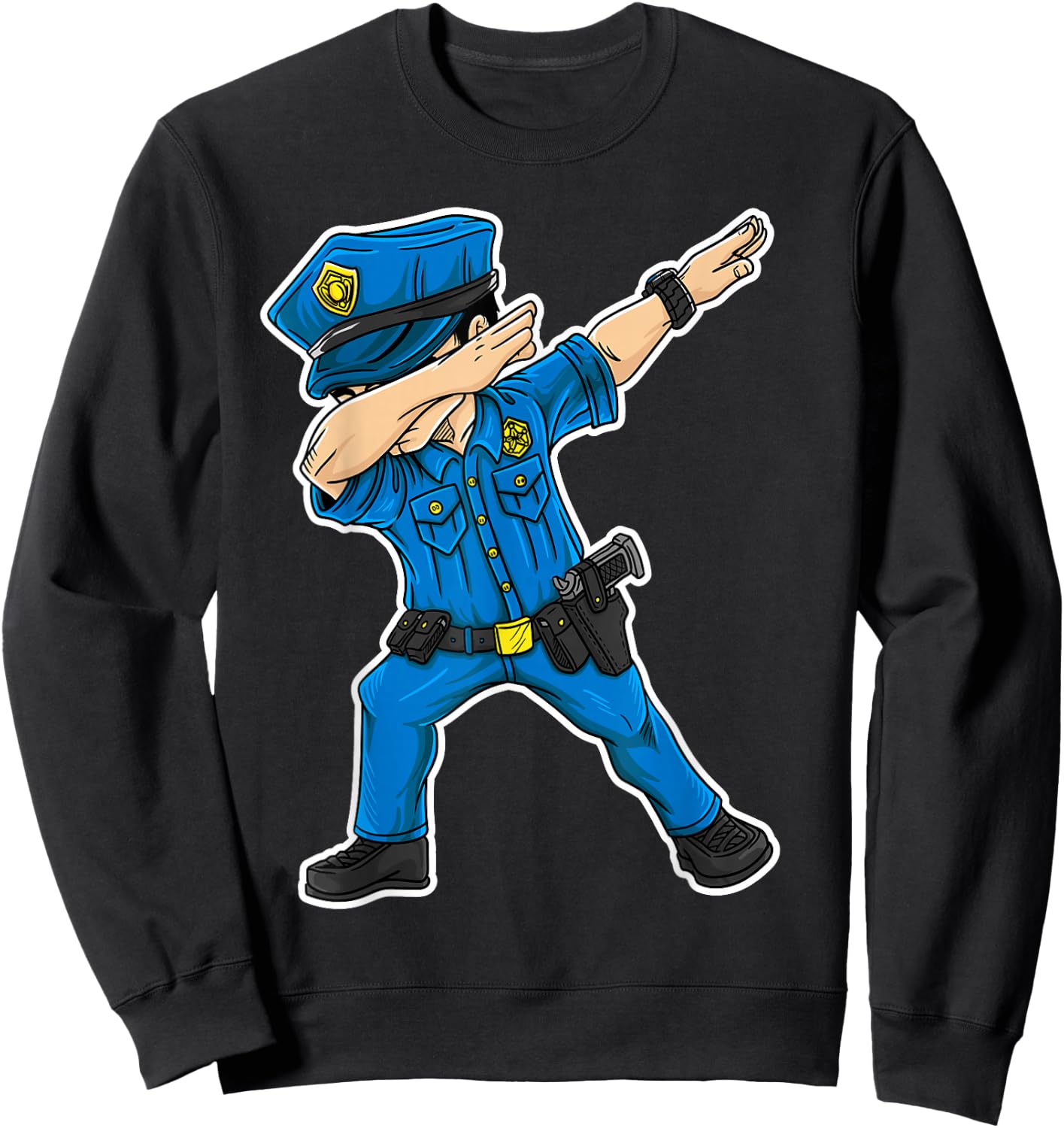 Dabbing Police Gift Funny Policeman Dab Dance Sweatshirt - Sweatshirt | Black