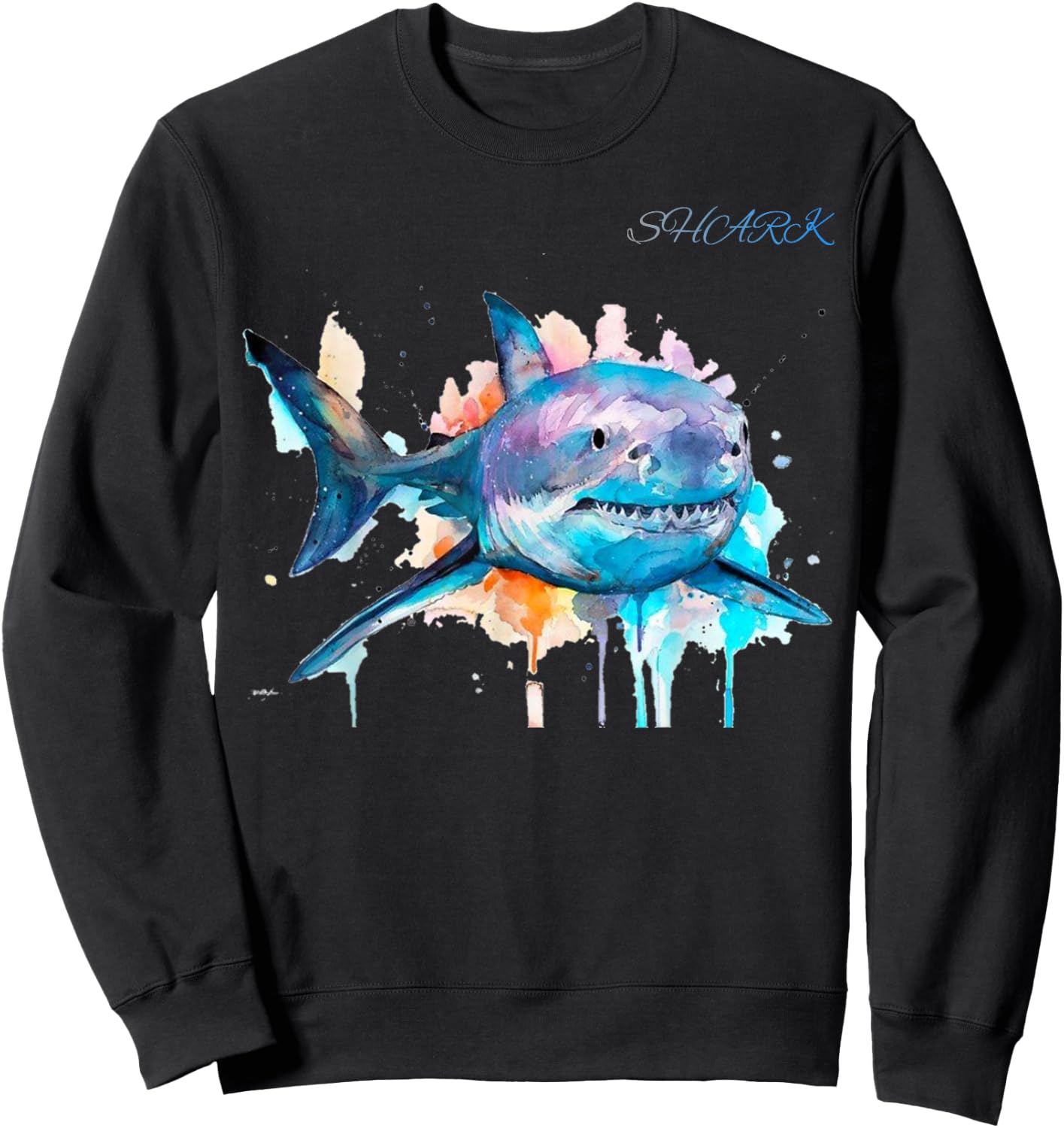 Types of Shark Megalodon Great White Nurse Shark Sweatshirt - Sweatshirt | Black