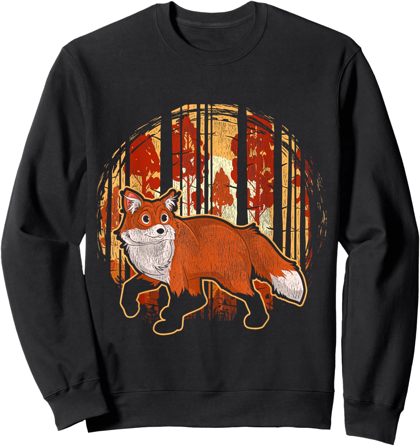 Wildlife Fox Forest Animal Kids Girls Boys Gift Nature Fox Sweatshirt - Sweatshirt | Black
