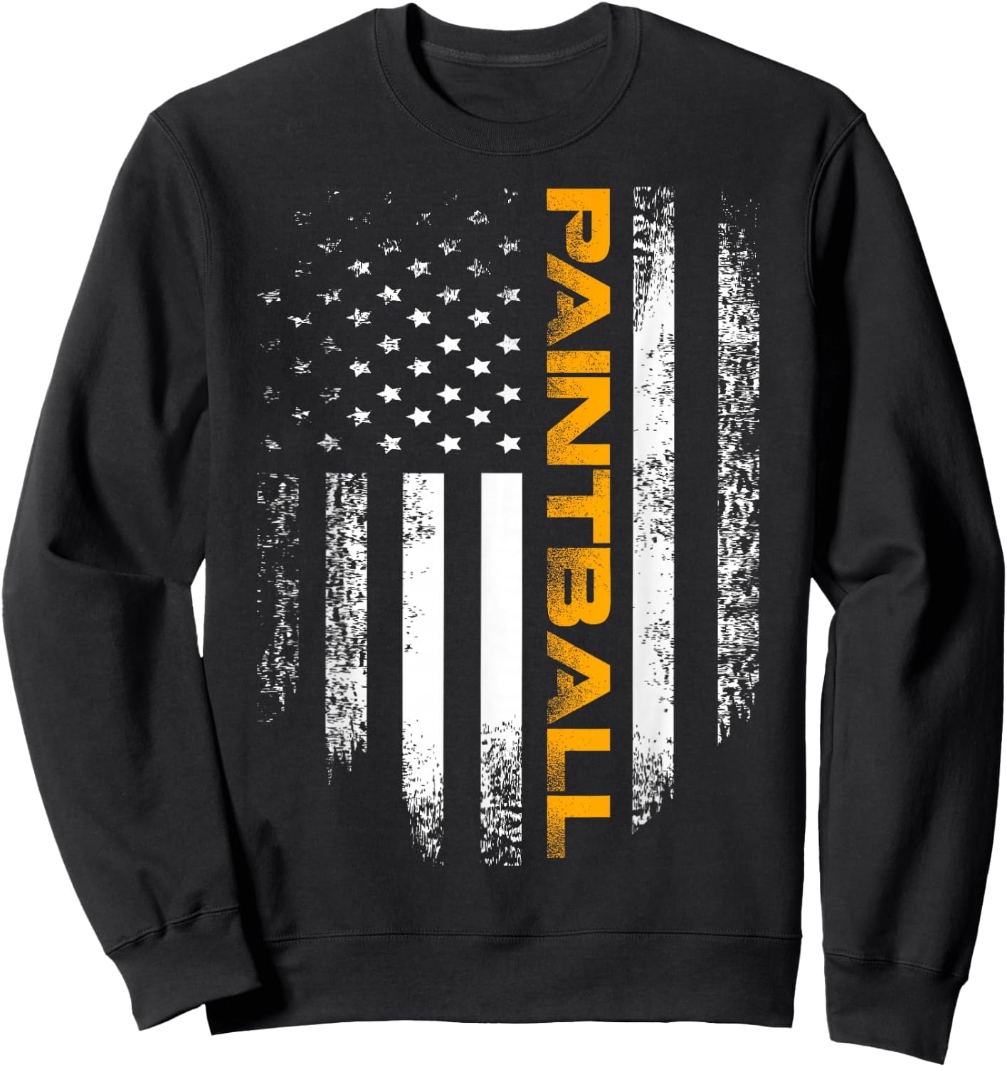 Vintage Paintball with American Flag for Sports Gift Sweatshirt - Sweatshirt | Black