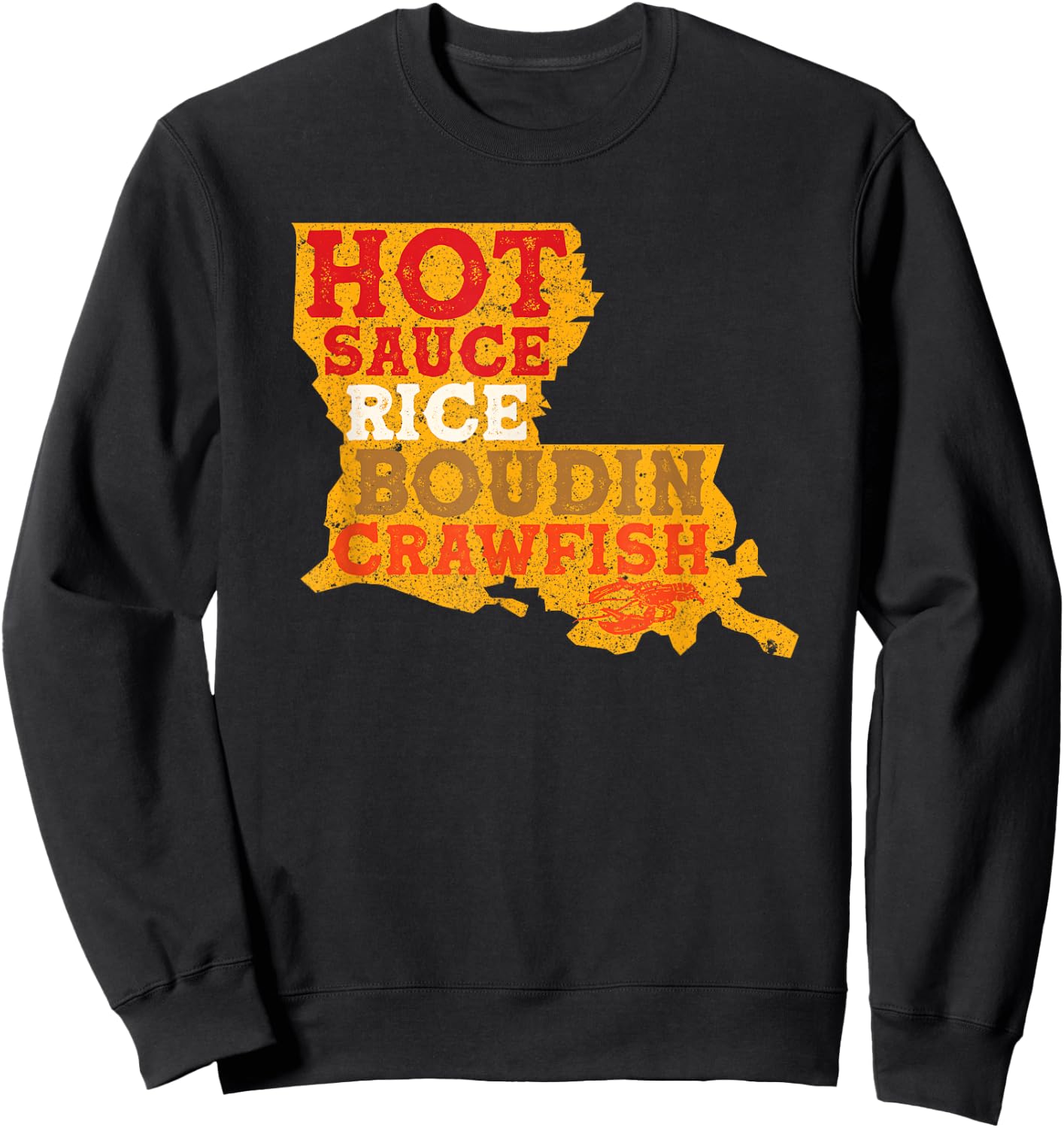 Crawfish Boil Retro Louisiana USA Cajun Seafood Festival Sweatshirt - Sweatshirt | Black
