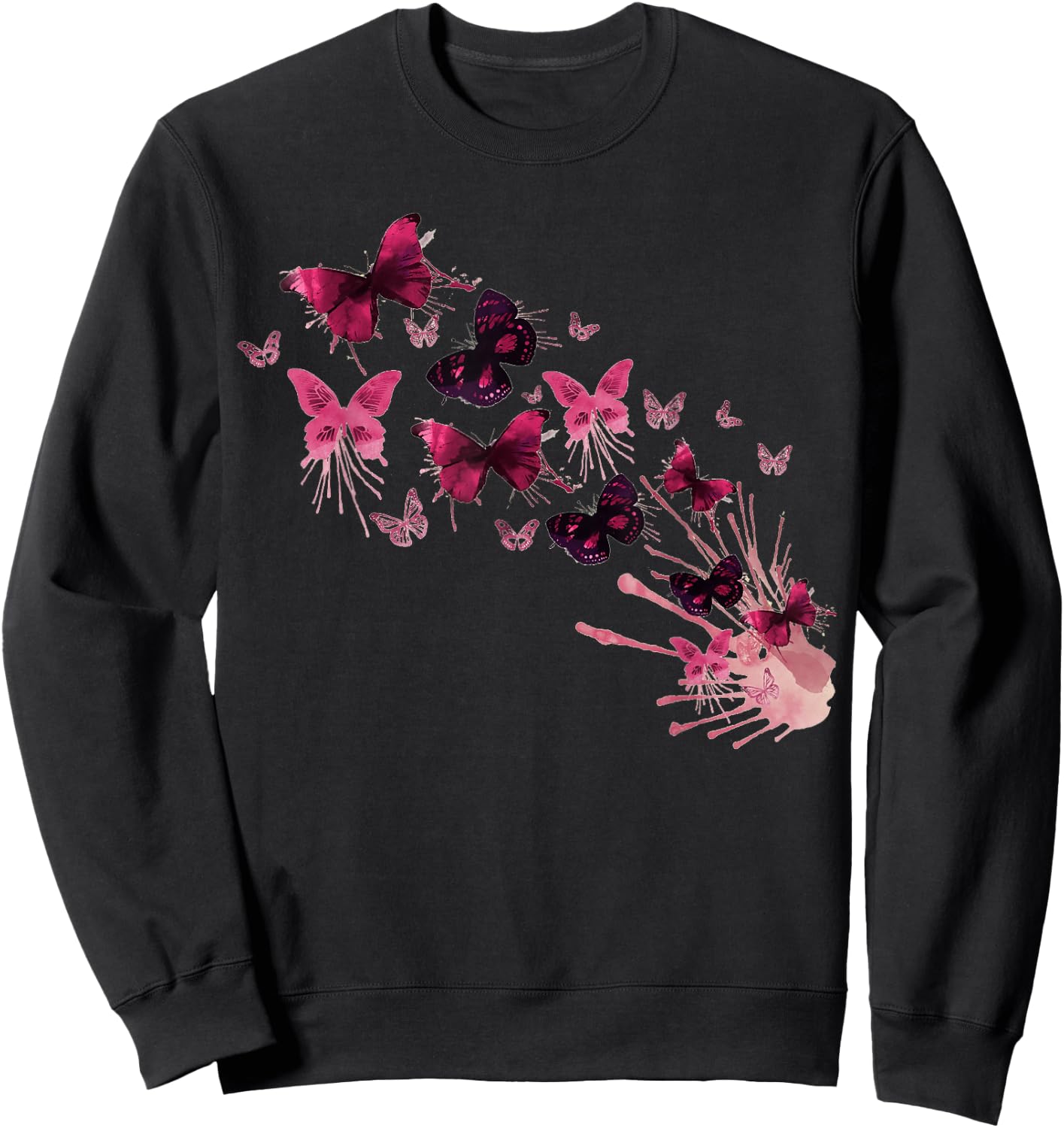 Vintage Butterflies Painted Collection for Butterfly Lovers Sweatshirt - Sweatshirt | Black