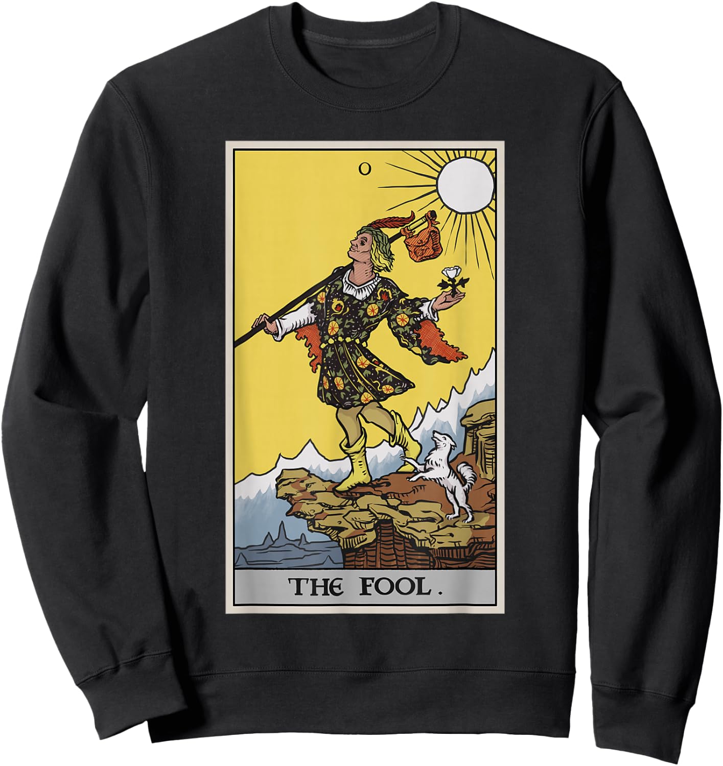 The Fool Tarot Card Pagan Witch Occult Fortune Divination Sweatshirt - Sweatshirt | Black