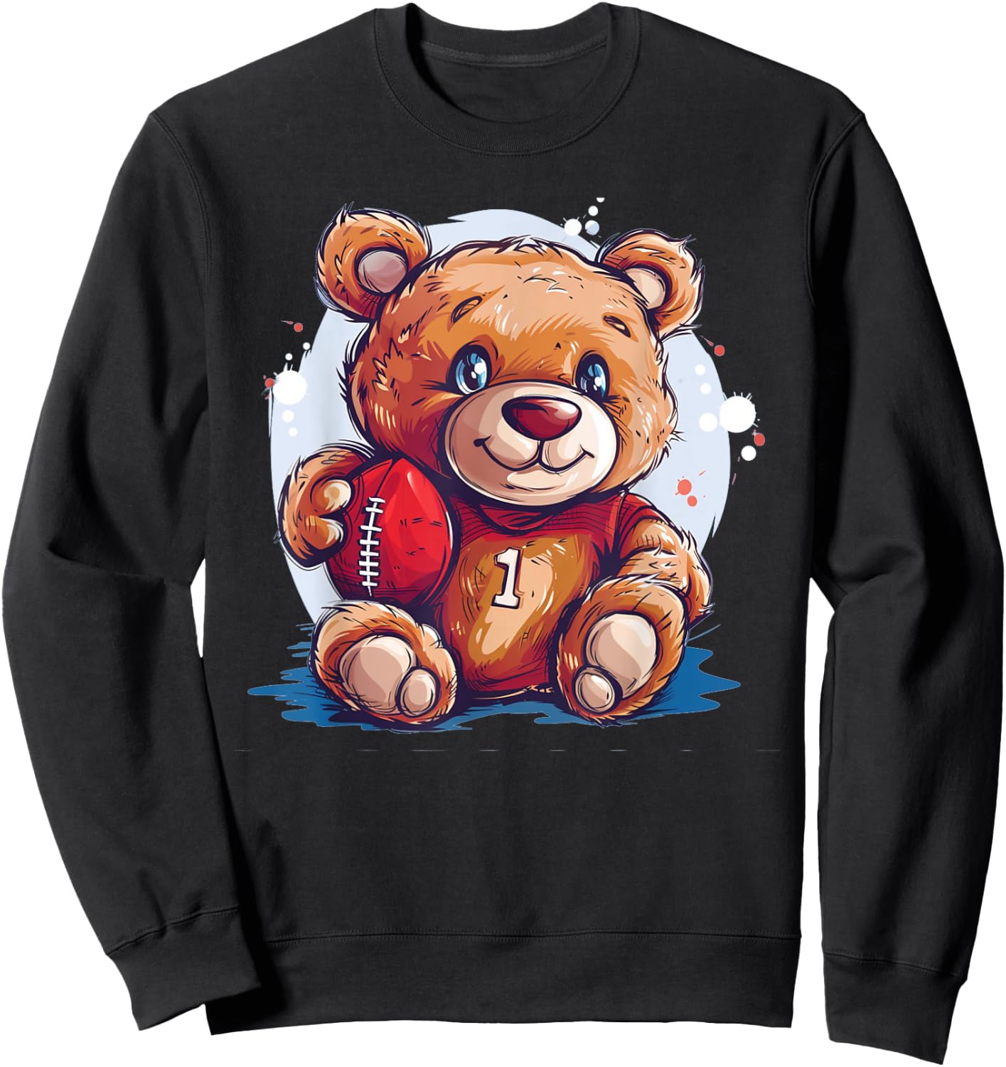 Happy sport Bear for Football Teddy fans Sweatshirt - Sweatshirt | Black