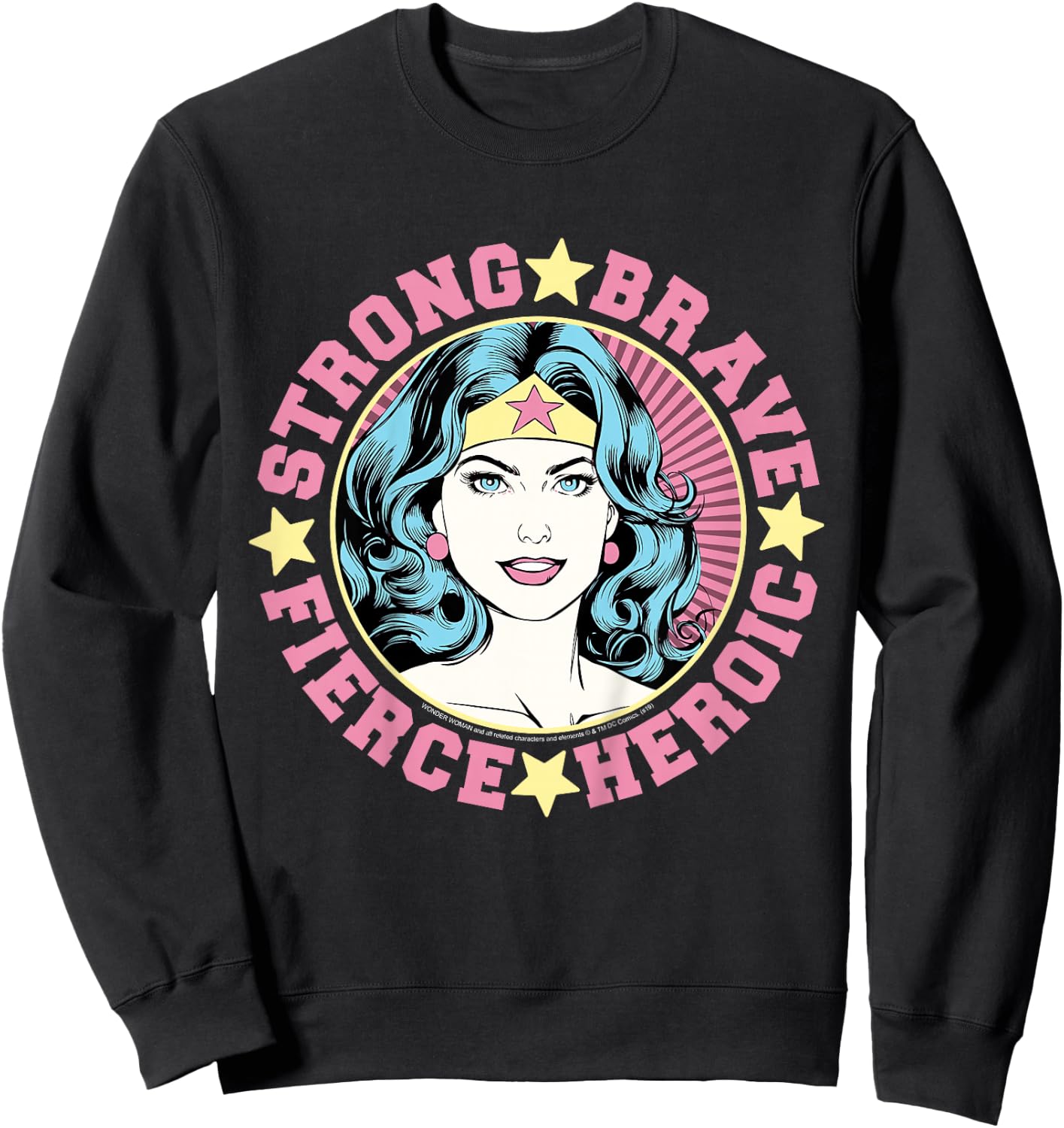 Kids DC Comics Wonder Woman Strong Brave Fierce Heroic Sweatshirt - Sweatshirt | Black