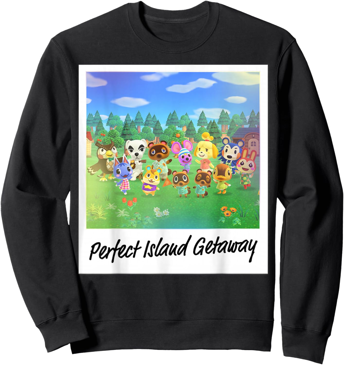 Animal Crossing: New Horizon Perfect Island Getaway Photo Sweatshirt - Sweatshirt | Black