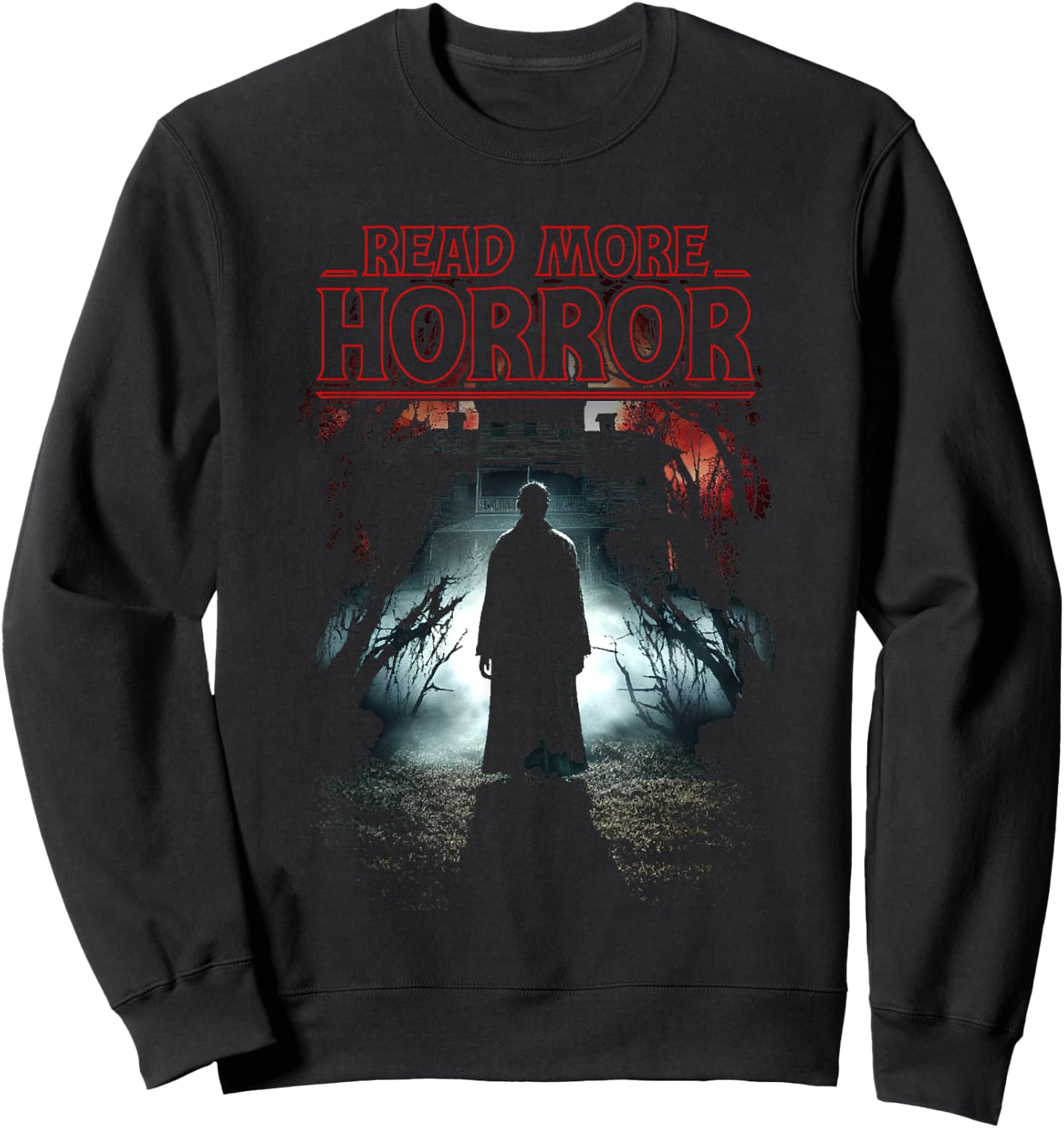 Read More Horror Classic Horror Book Cover Parody Sweatshirt - Sweatshirt | Black