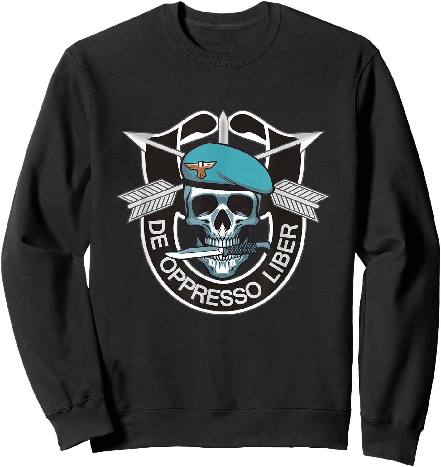 US Army Special Forces Skull Shirt - De Oppresso Liber Gift Sweatshirt - Sweatshirt | Black