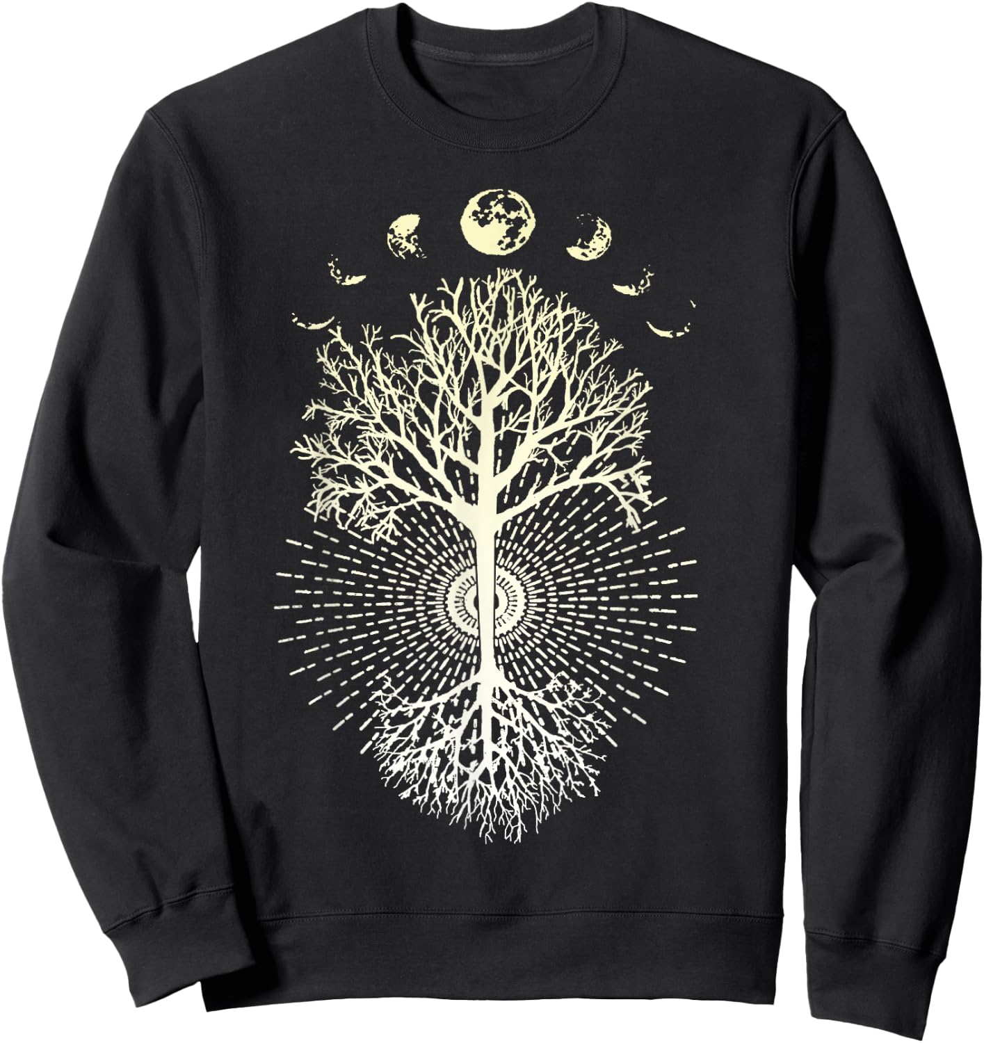 Phases of the Moon Tree of Life Mindfulness Sweatshirt - Sweatshirt | Black