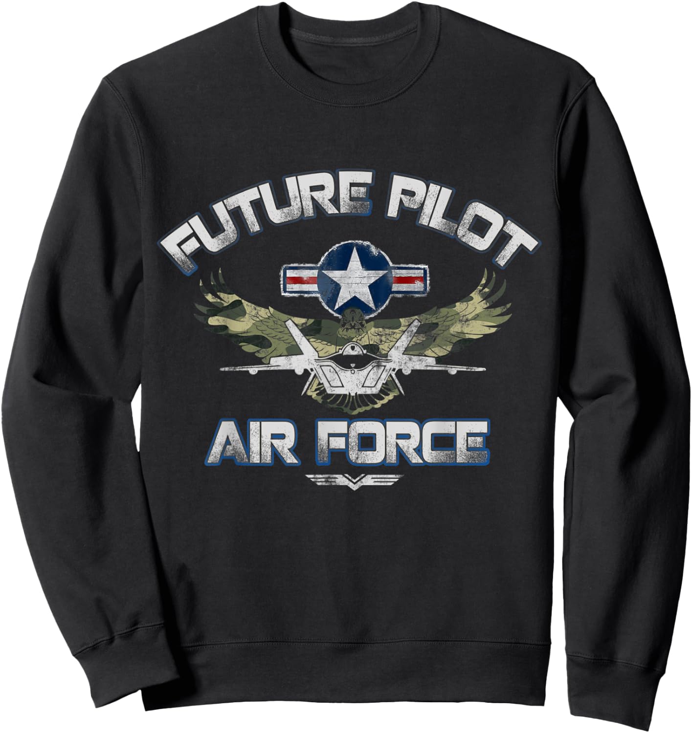 Proud Air Force Veteran Shirt Military Future Airman Day Sweatshirt - Sweatshirt | Black