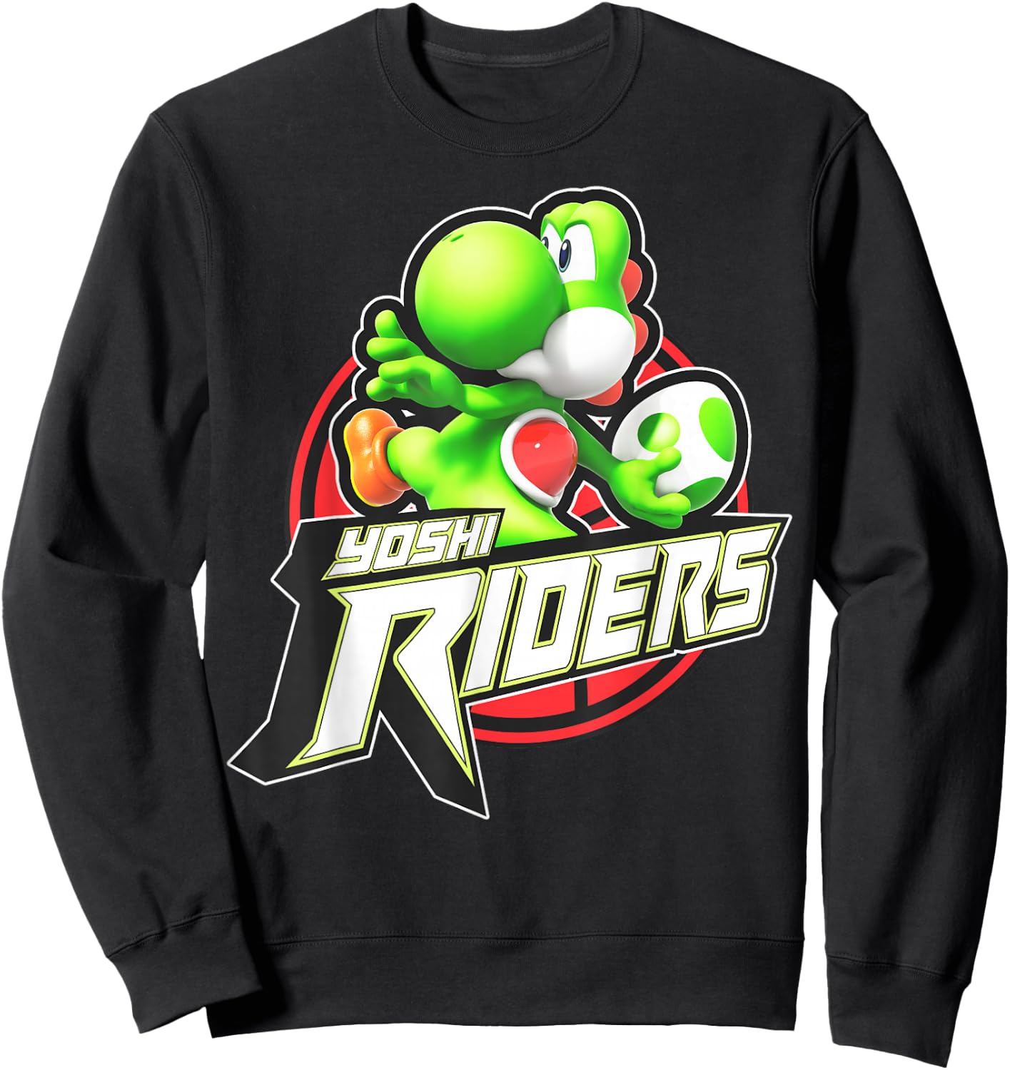 Super Mario Yoshi Riders Logo Sweatshirt - Sweatshirt | Black