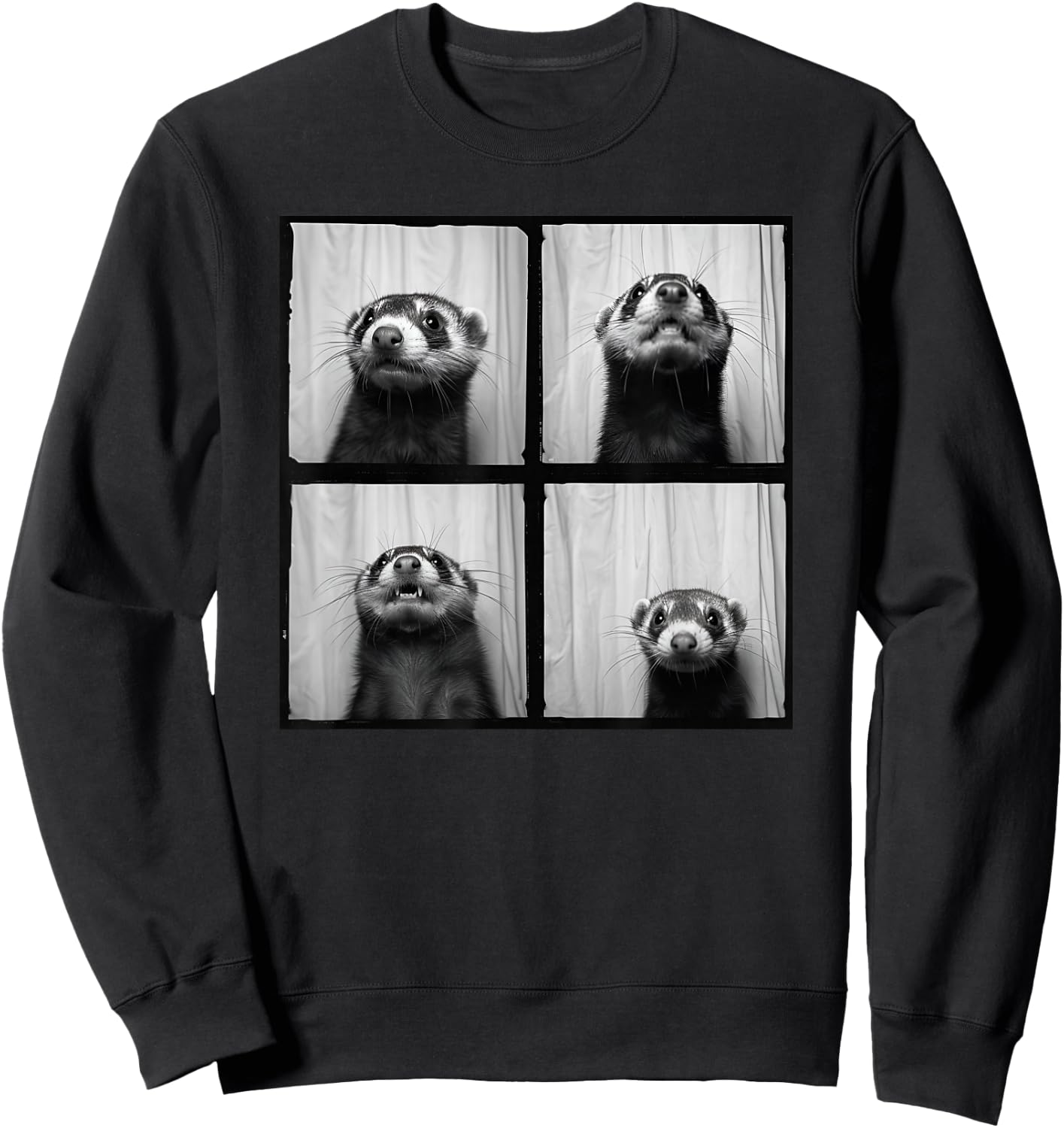 Pet Ferret Face Love Ferrets Funny Ferret Sweatshirt - Sweatshirt | Black