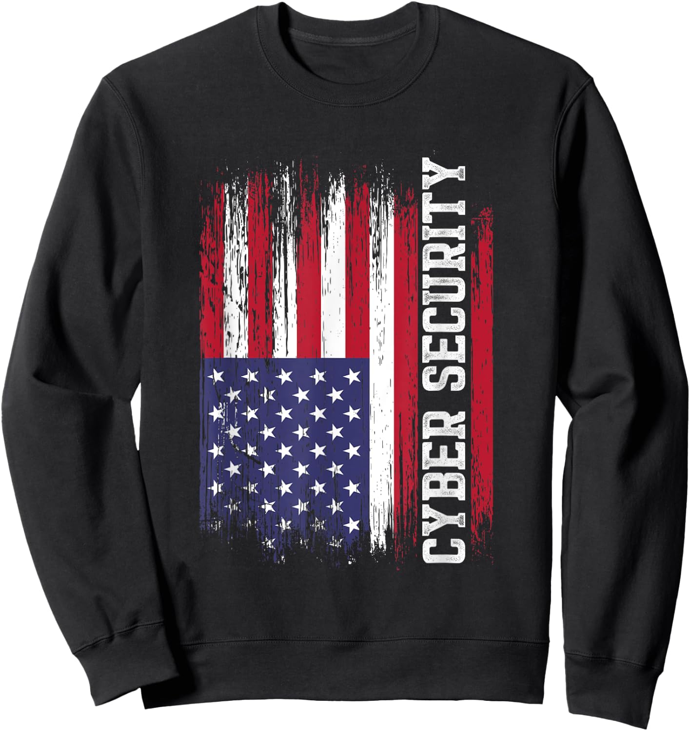 Cybersecurity IT Analyst US Flag Certified Tech Security Sweatshirt - Sweatshirt | Black