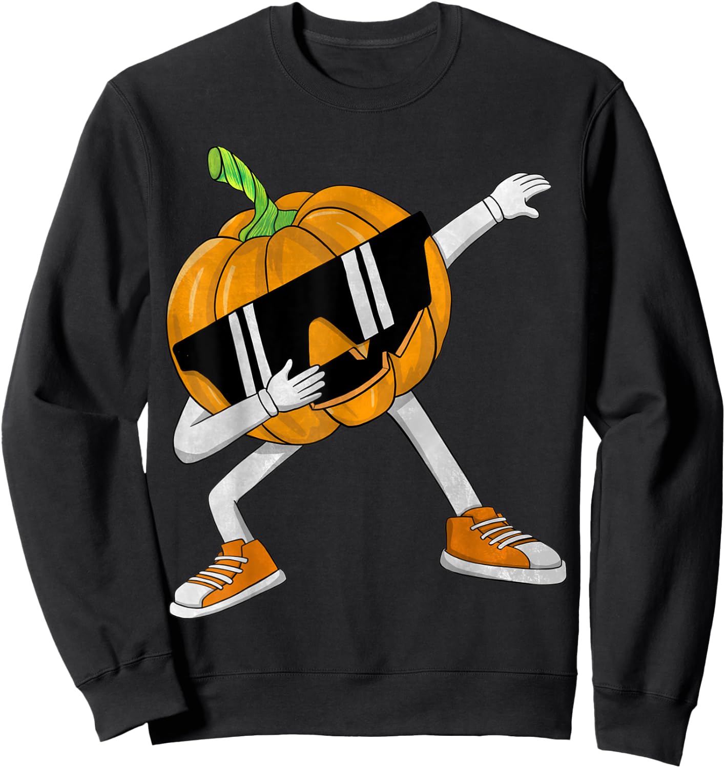 Dabbing Jack O Lantern Halloween Funny Boys Girls Kids Dab Sweatshirt - Sweatshirt | Black