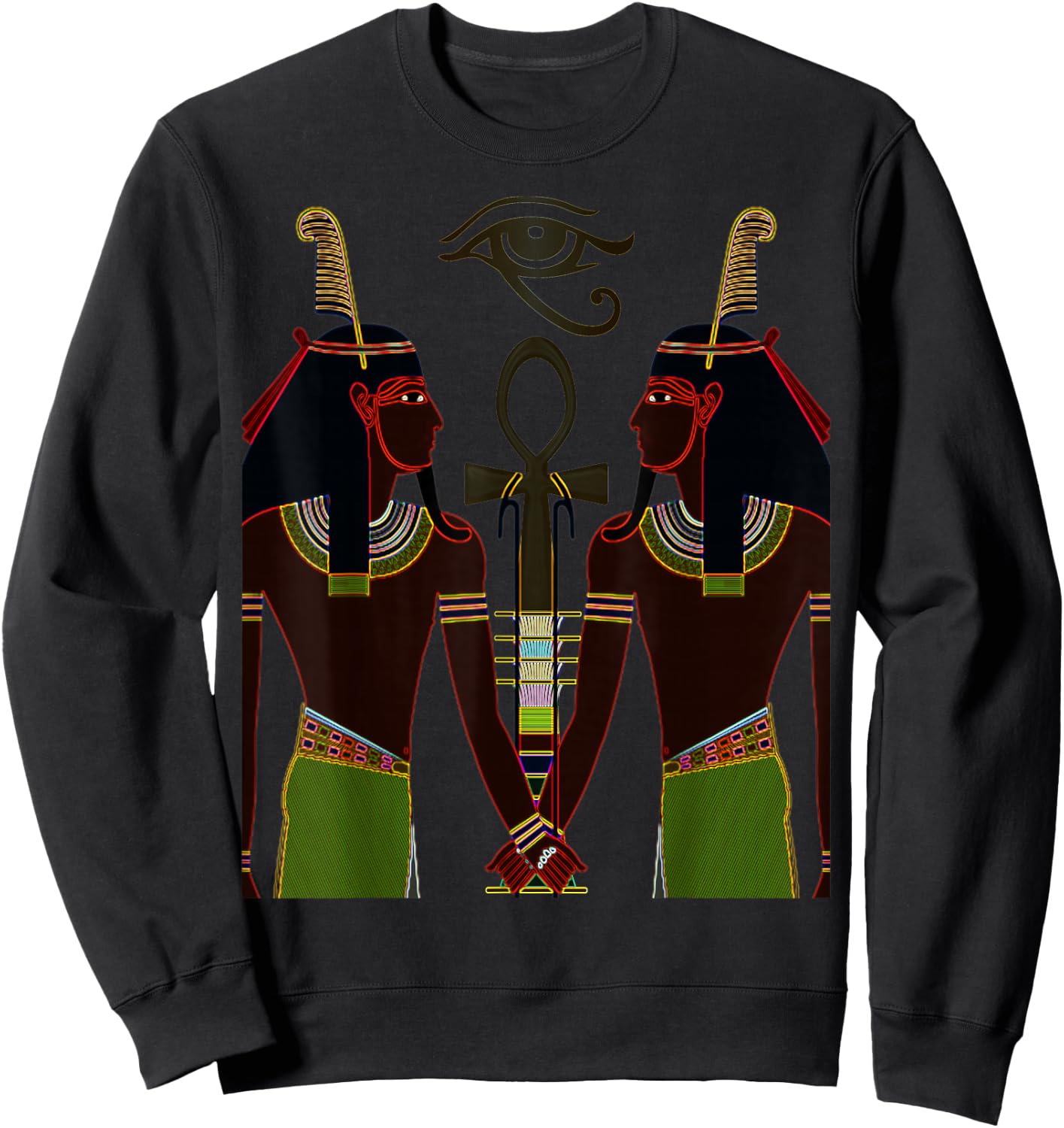 Egyptian God Shu Kemetic Egypt Kemet African Gift Sweatshirt - Sweatshirt | Black