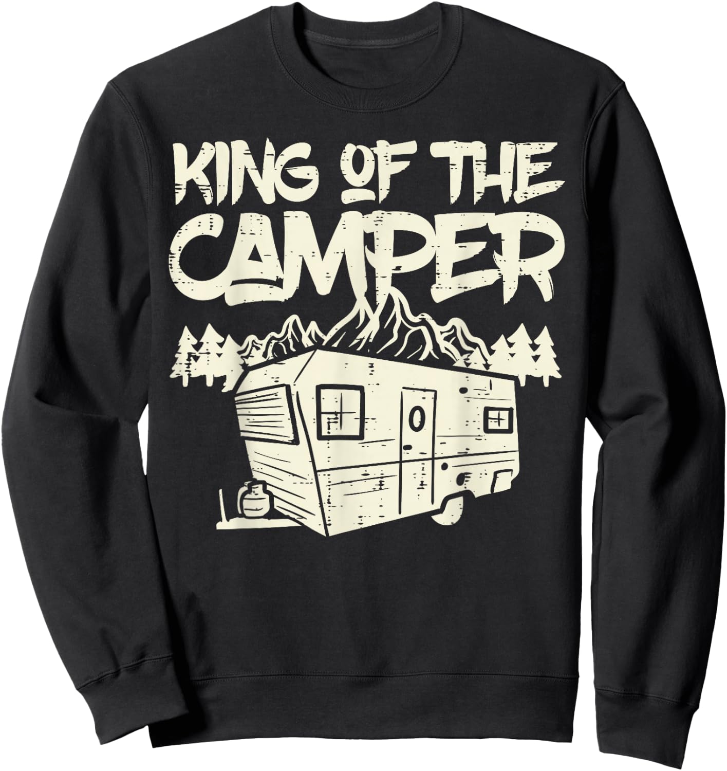 King Of The Camper Camping Family Matching Men Dad Grandpa Sweatshirt - Sweatshirt | Black