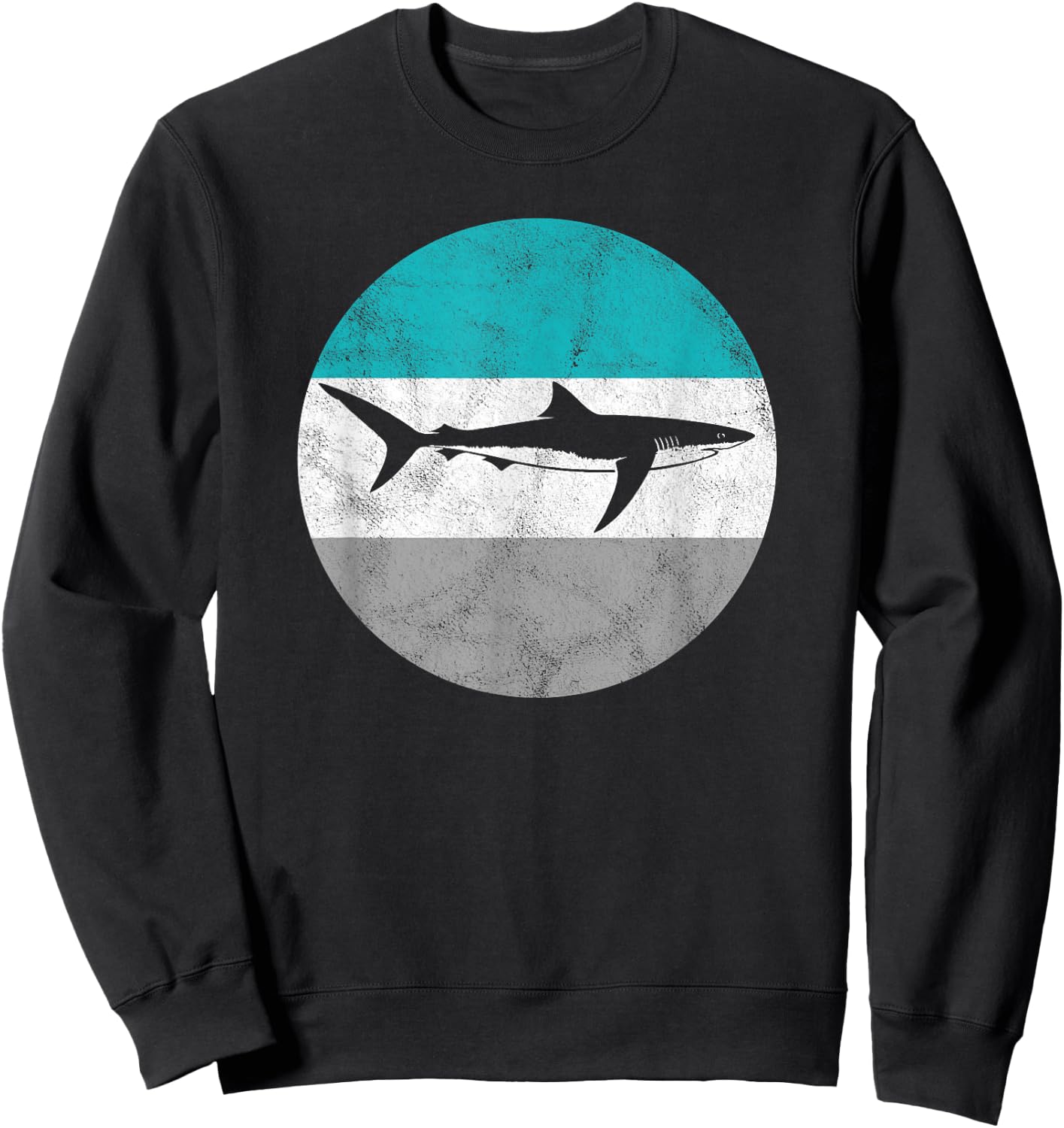 Blue Shark Retro Gift or Boys Sweatshirt - Sweatshirt | Black