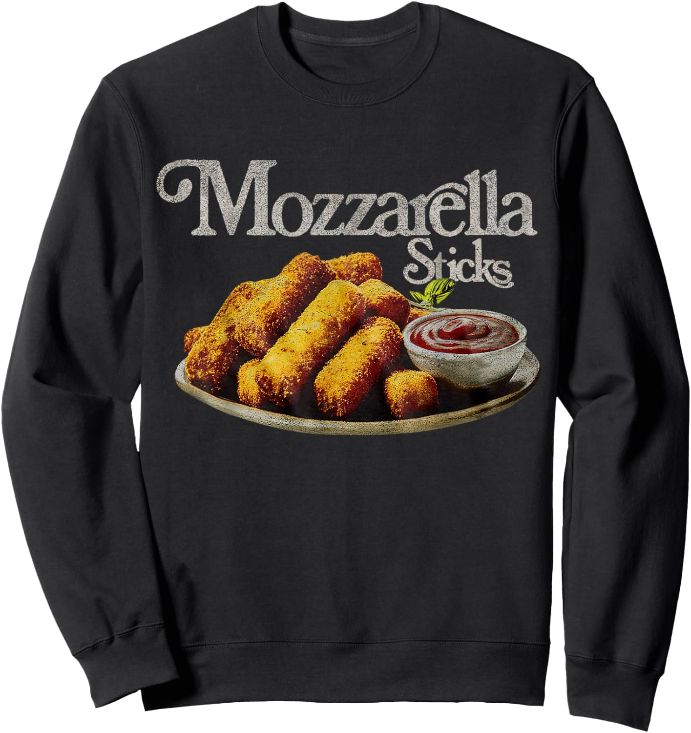 Mozzarella Sticks 90's Shirt, Mozzarella Stick Lover Bread Sweatshirt - Sweatshirt | Black