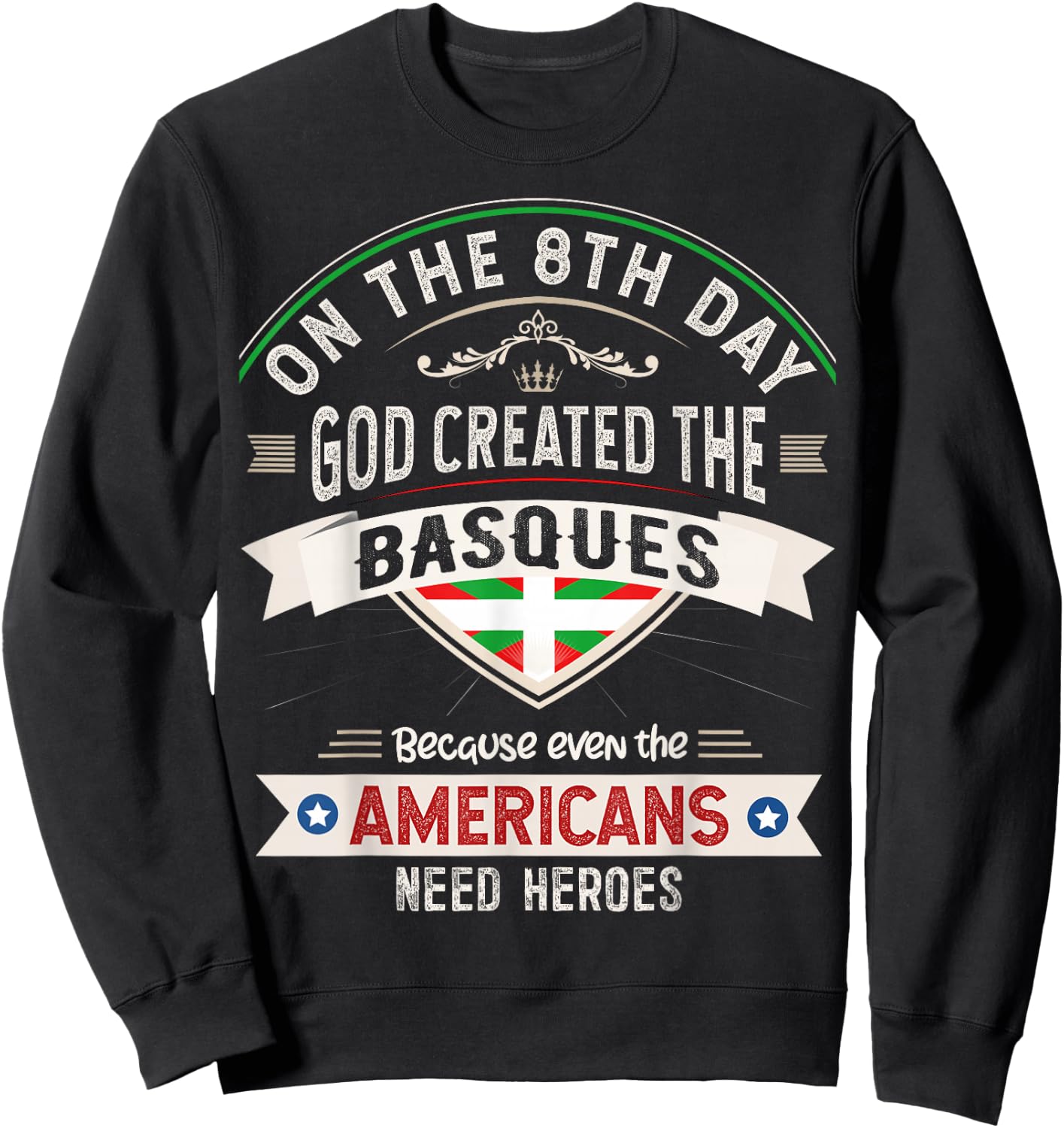 Basque Country Design Basque Men & Women Sweatshirt - Sweatshirt | Black