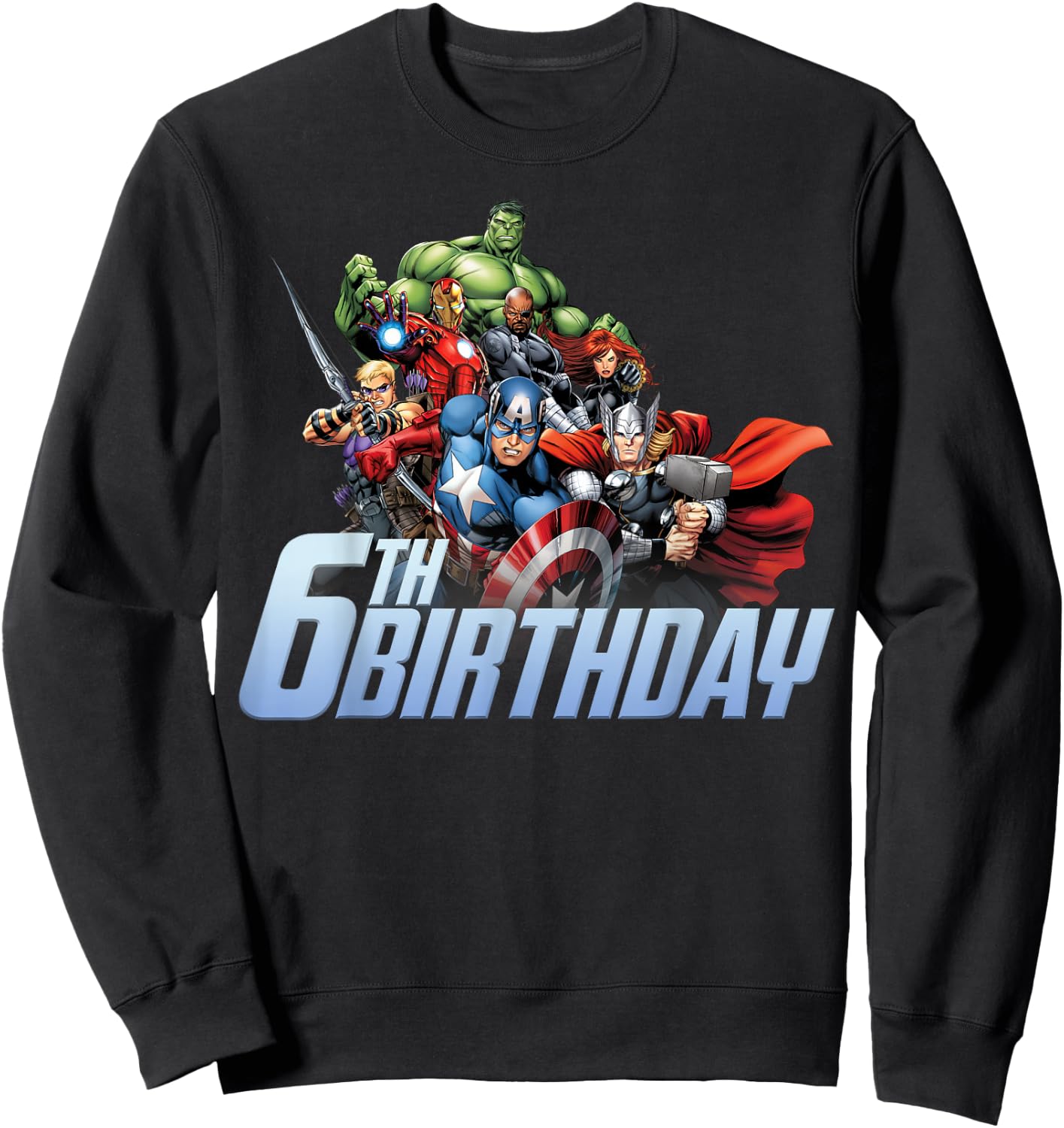Marvel Avengers Action Shot 6th Birthday Sweatshirt - Sweatshirt | Black