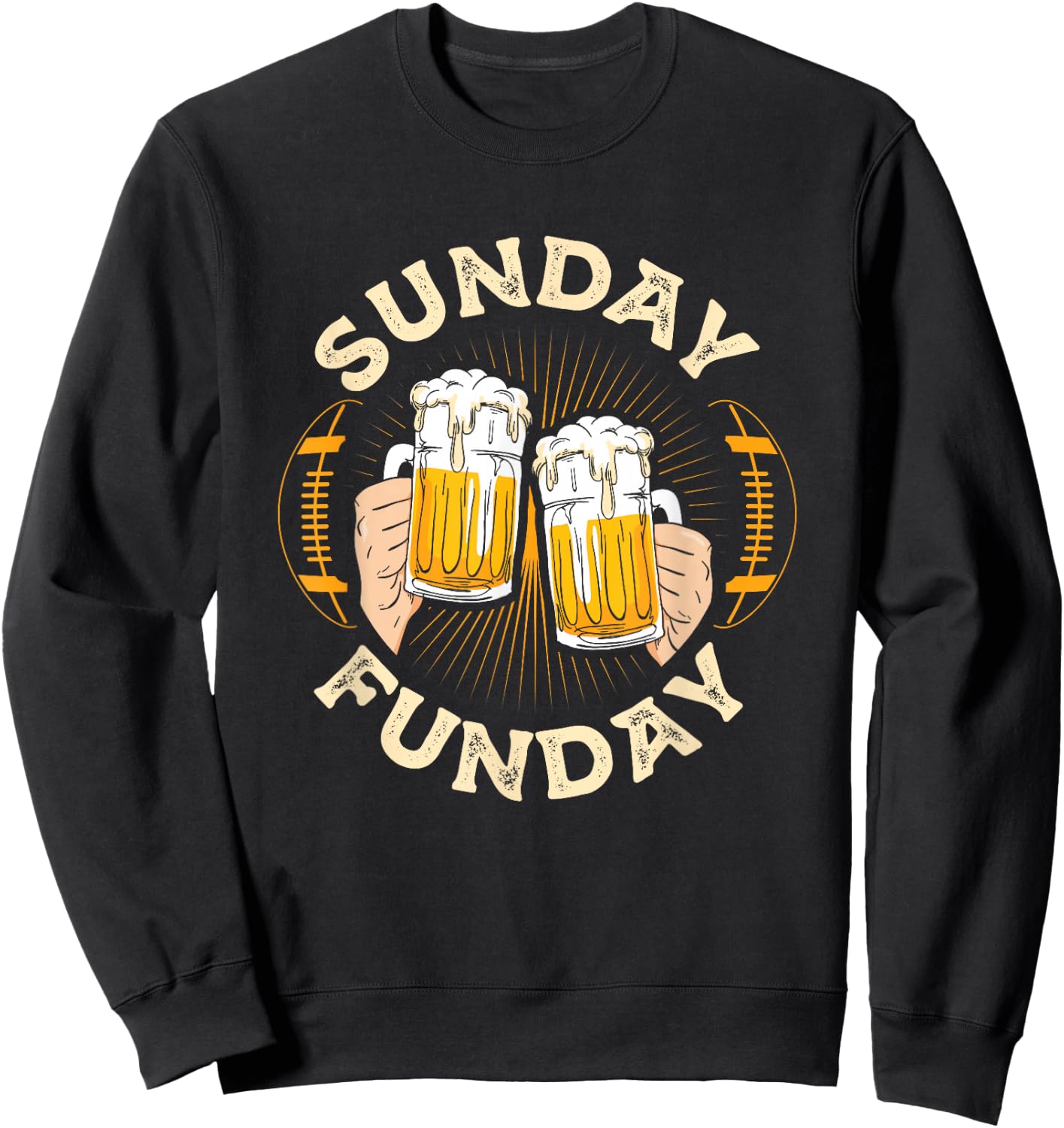 Sunday Funday Funny Football Gift Sport Lovers Football Beer Sweatshirt - Sweatshirt | Black