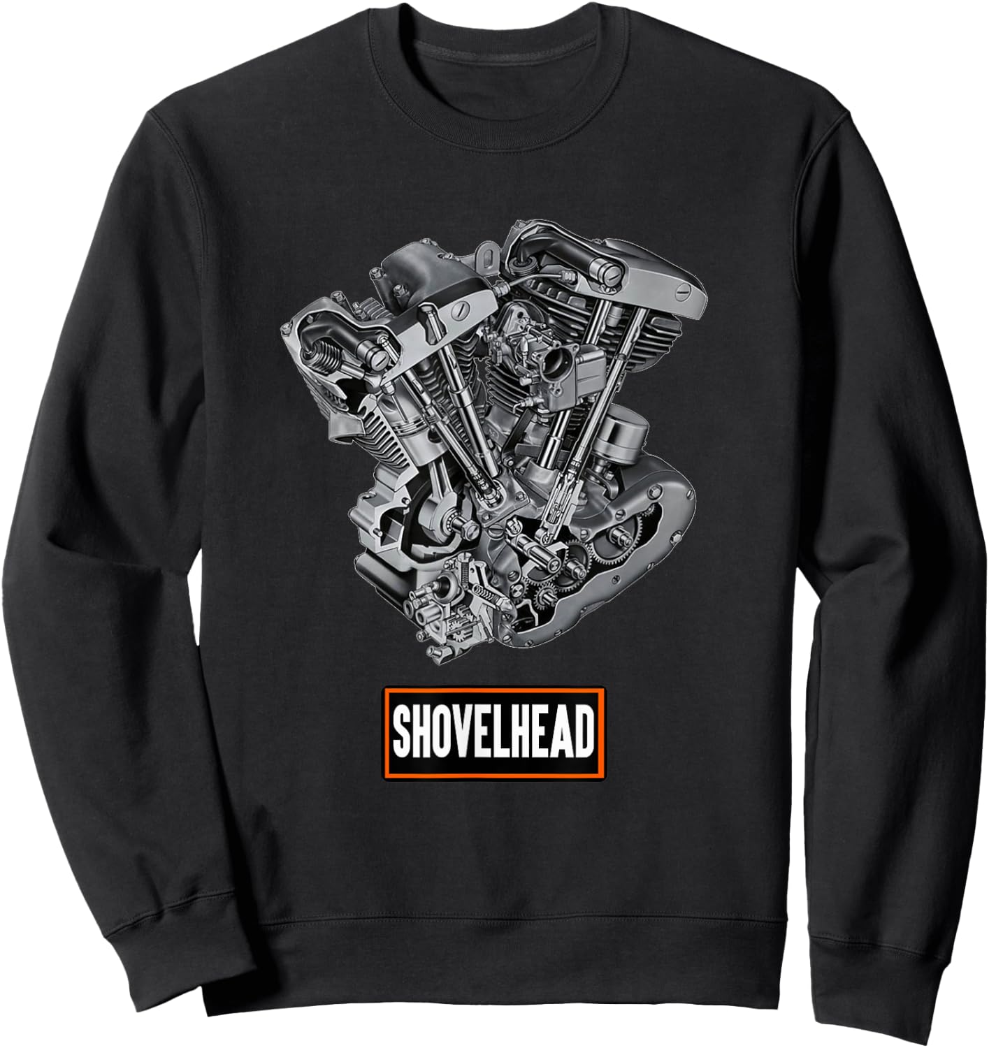 Vintage HD Motorcycle VTwin ShovelHead Engine Classic Biker Sweatshirt - Sweatshirt | Black