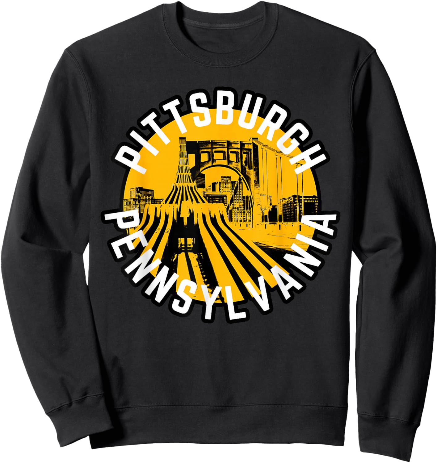 Pittsburgh Pennsylvania Steel City Skyline Bridge 412 Home Sweatshirt - Sweatshirt | Black