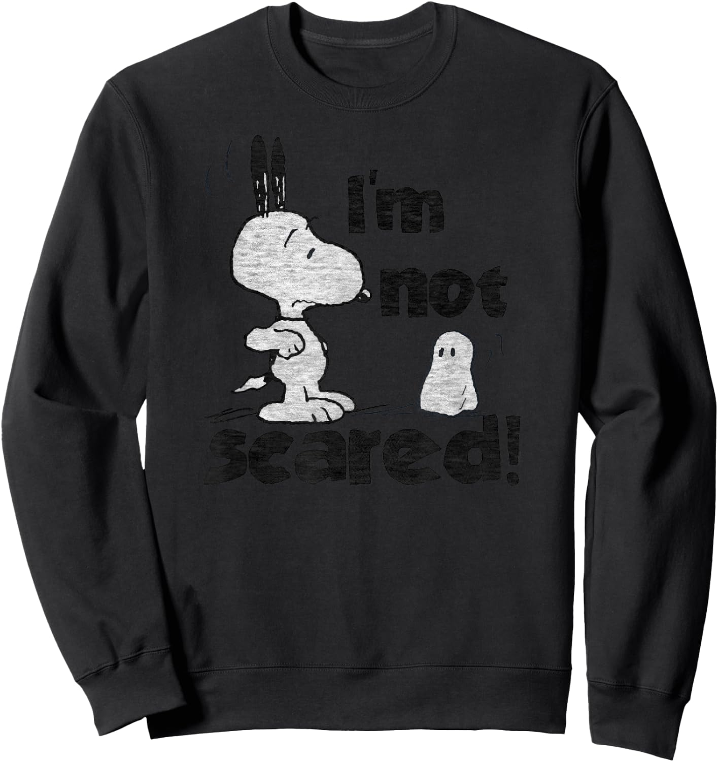 Peanuts Halloween Snoopy Not Scare Sweatshirt - Sweatshirt | Black
