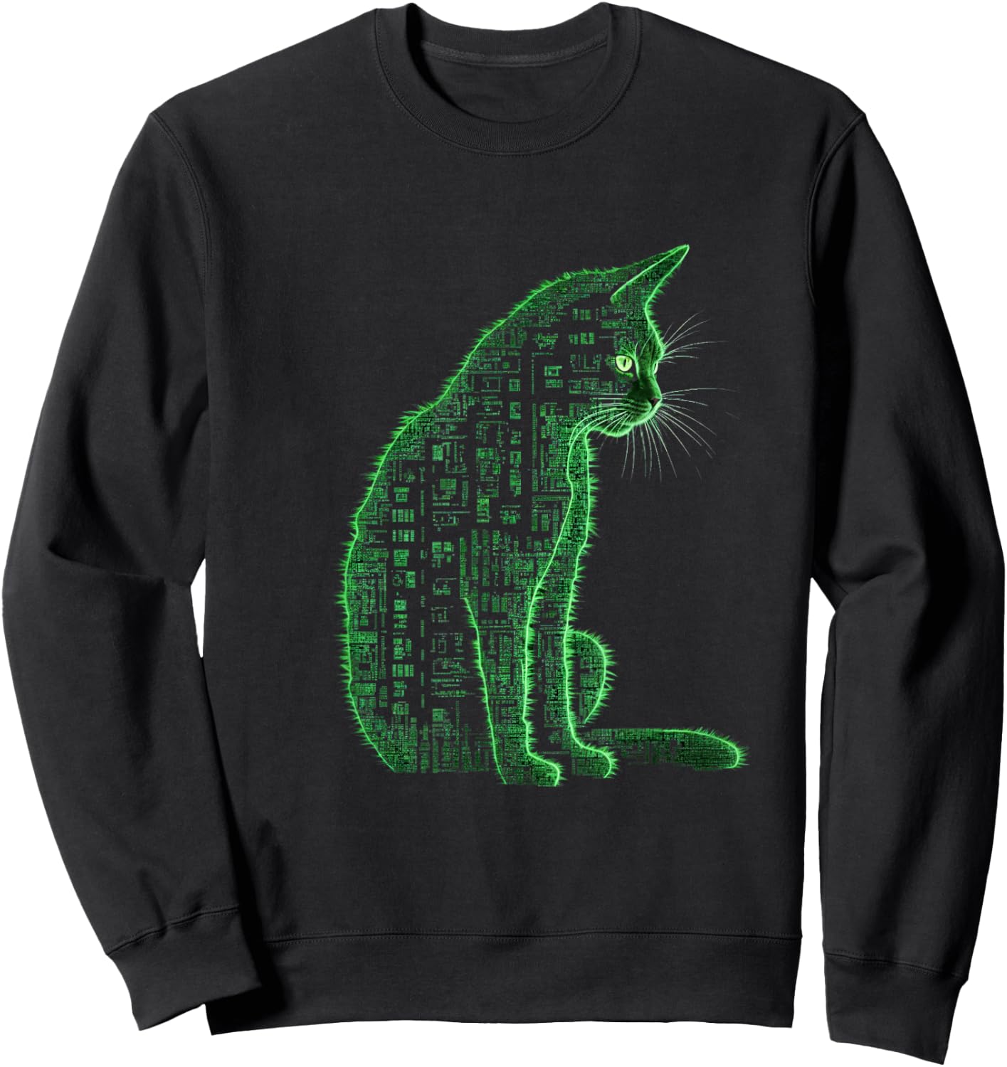 Matrix Cat Art Sweatshirt - Sweatshirt | Black