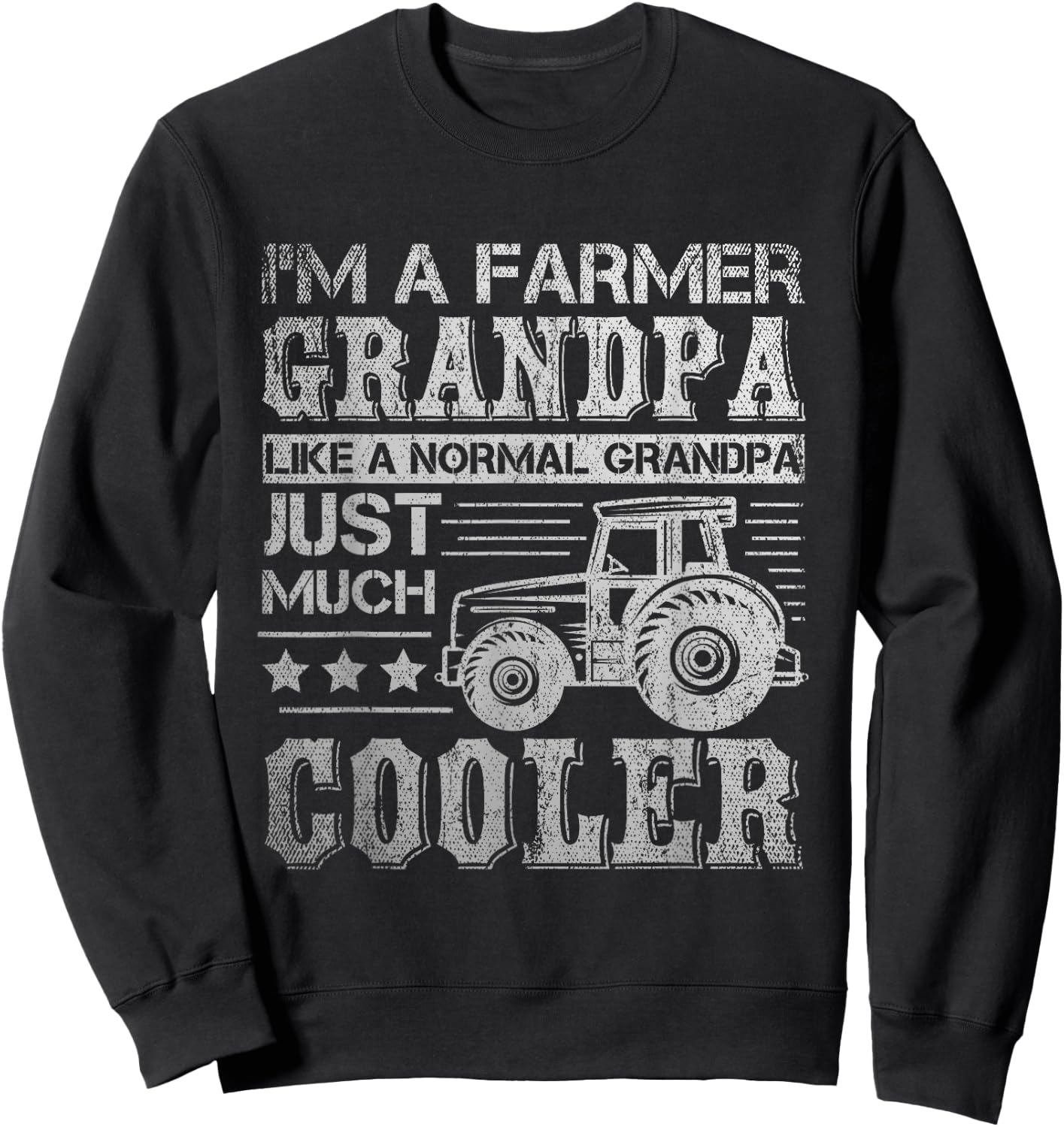 Fathers Day Gift Grandpa Tractor Farmer Sweatshirt - Sweatshirt | Black