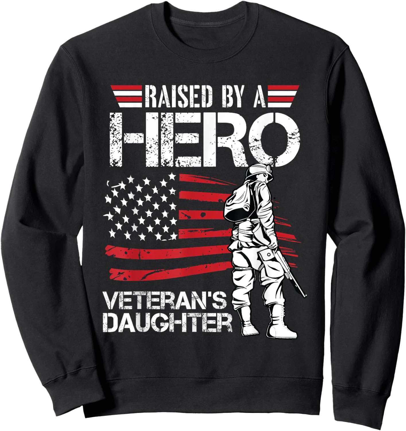 Veteran Daughter Month Of The Military Child Army Kids Sweatshirt - Sweatshirt | Black