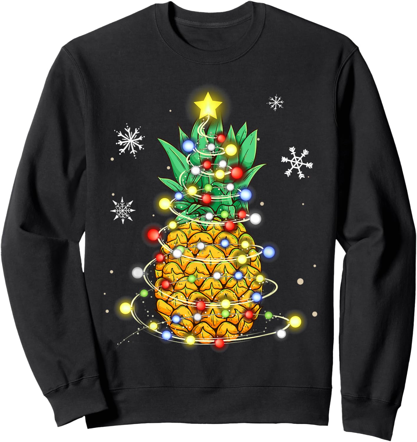 Pineapple Christmas Shirt -Kids Black Small Christmas Tree Sweatshirt - Sweatshirt | Black