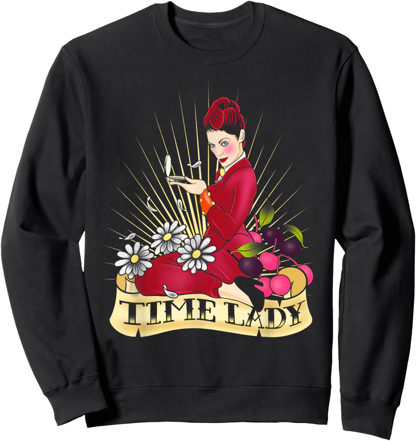 Doctor Who Rockabilly Missy Time Lady Vintage TimeTravel Fan - Women's -Adults Black Cotton Classic Fit Short Sleeve - Small Sweatshirt - Sweatshirt | Black