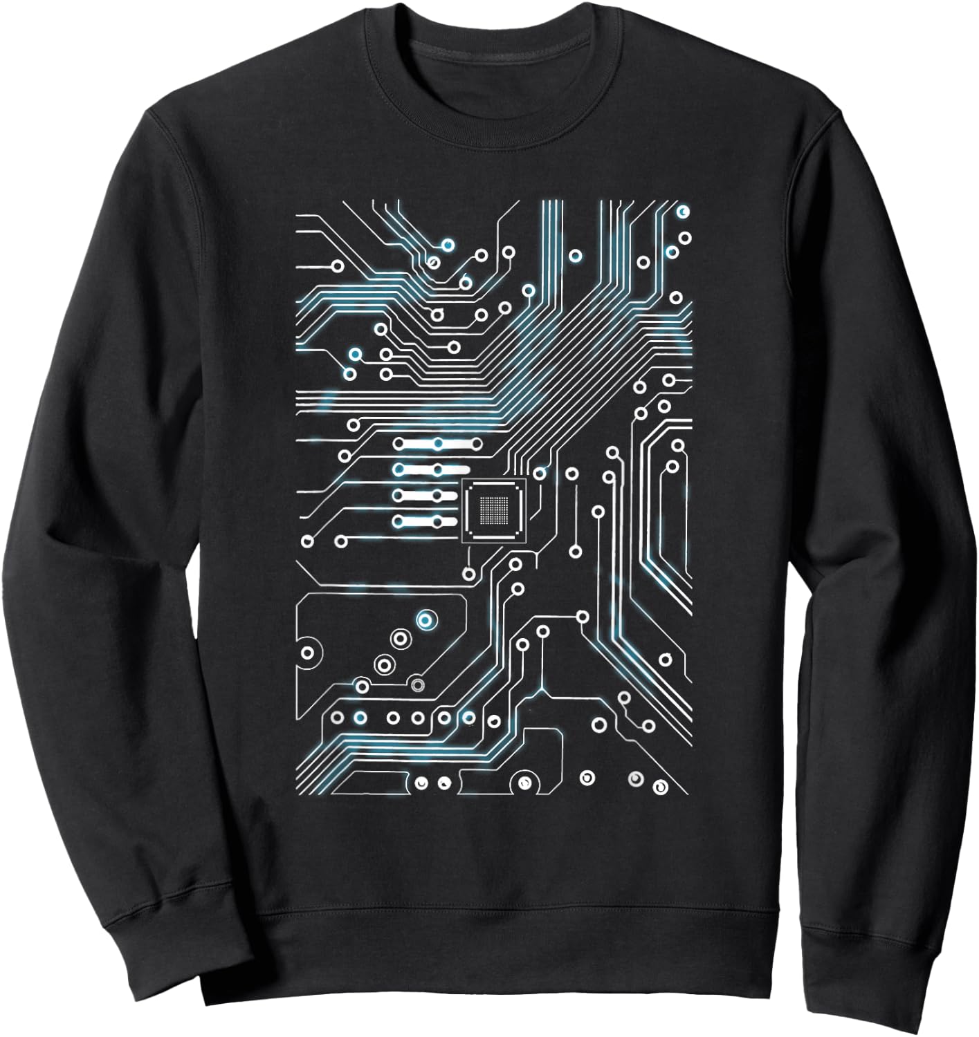 Chip Printed Circuit Cool Computer Techy Nerd Engineer Sweatshirt - Sweatshirt | Black