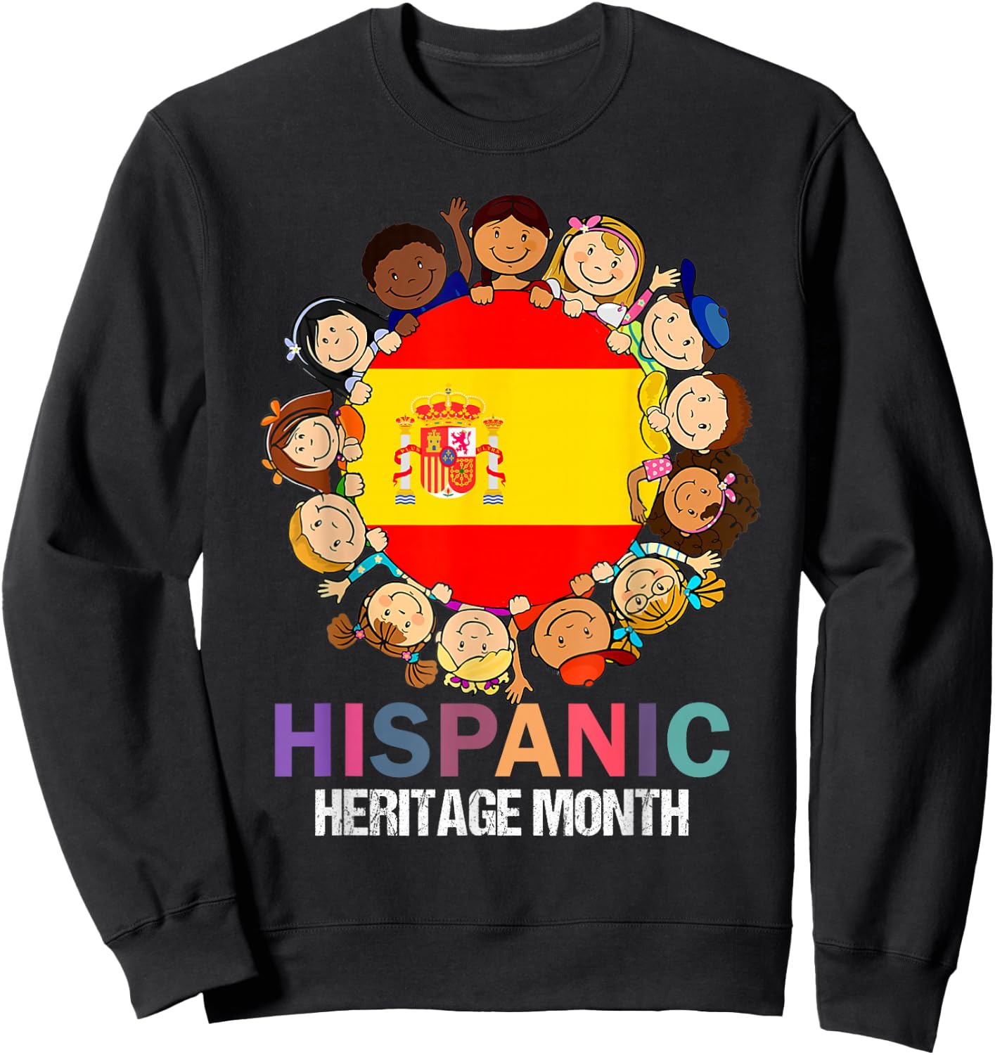 hsipanic heritage month, spain flag Boy Kids Girl Sweatshirt - Sweatshirt | Black