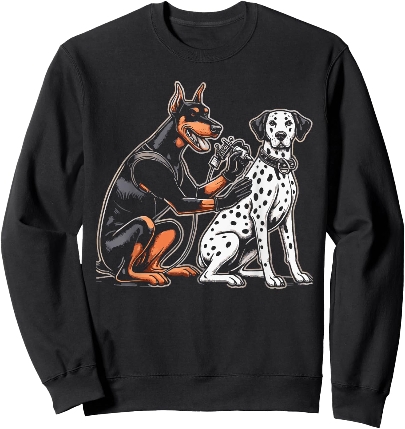 Funny Dog Tattoo Artist Tatoos Humor Men Women Sweatshirt - Sweatshirt | Black