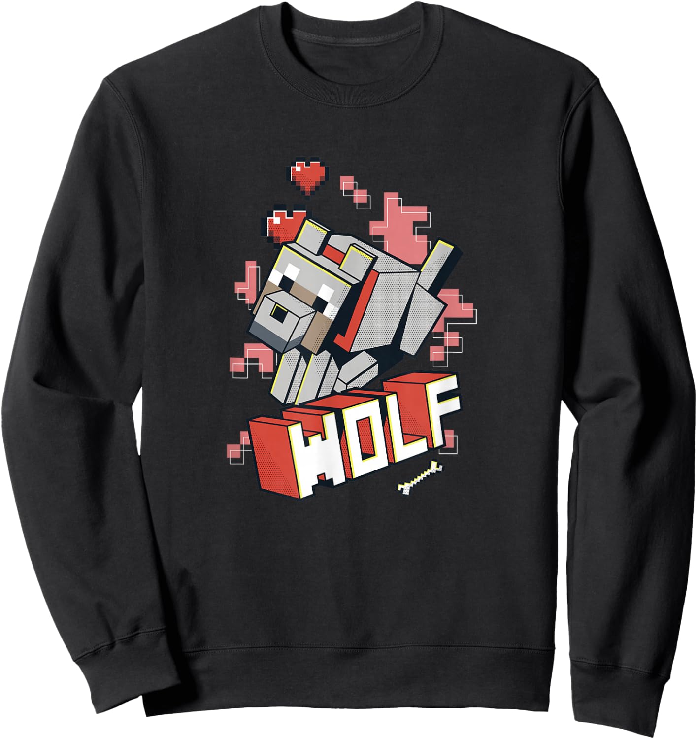 Minecraft Wolf Hero Love Sweatshirt - Sweatshirt | Black
