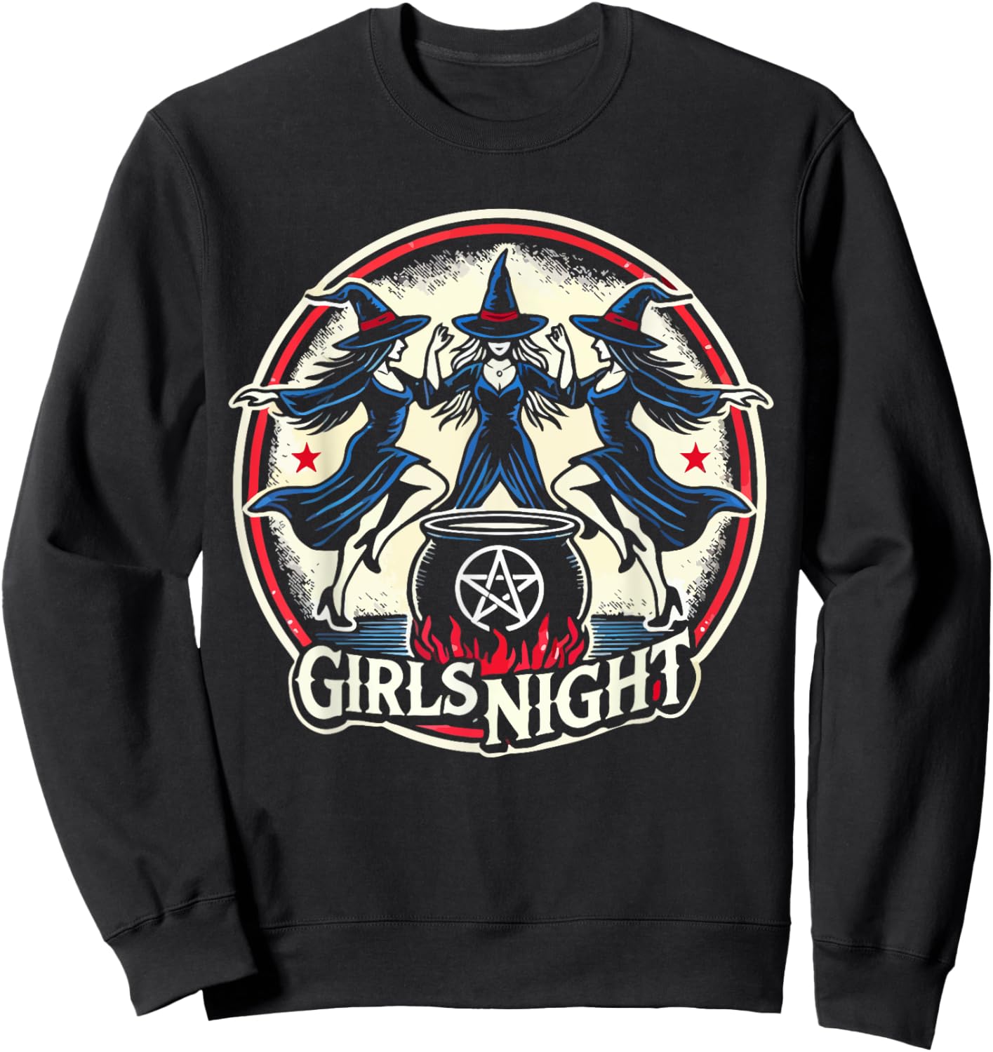 Girls Night Witch Coven Halloween Party Sweatshirt - Sweatshirt | Black