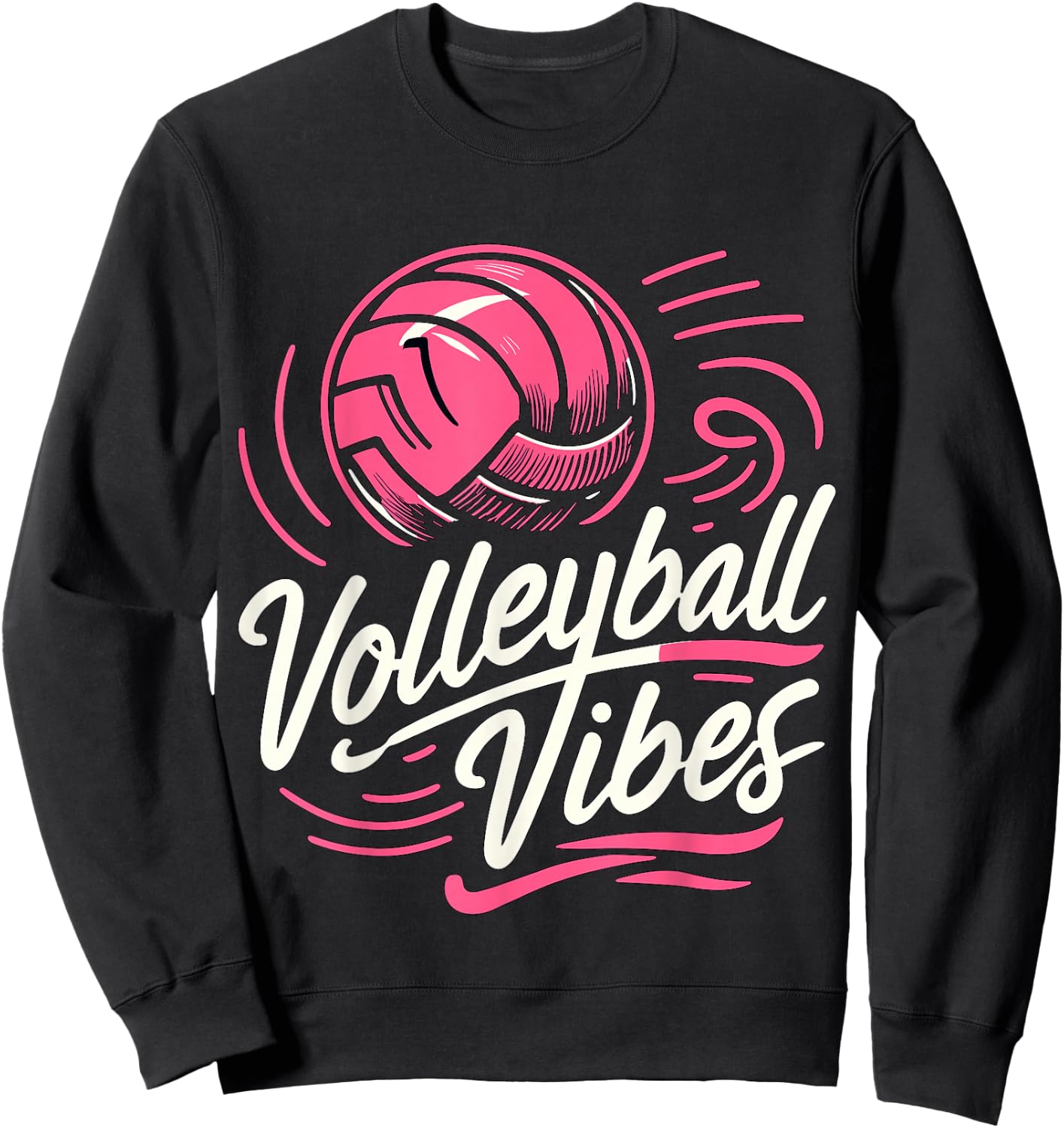 Volleyball Vibes Volleyball Player Volleyball Mom , Small Sweatshirt - Sweatshirt | Black
