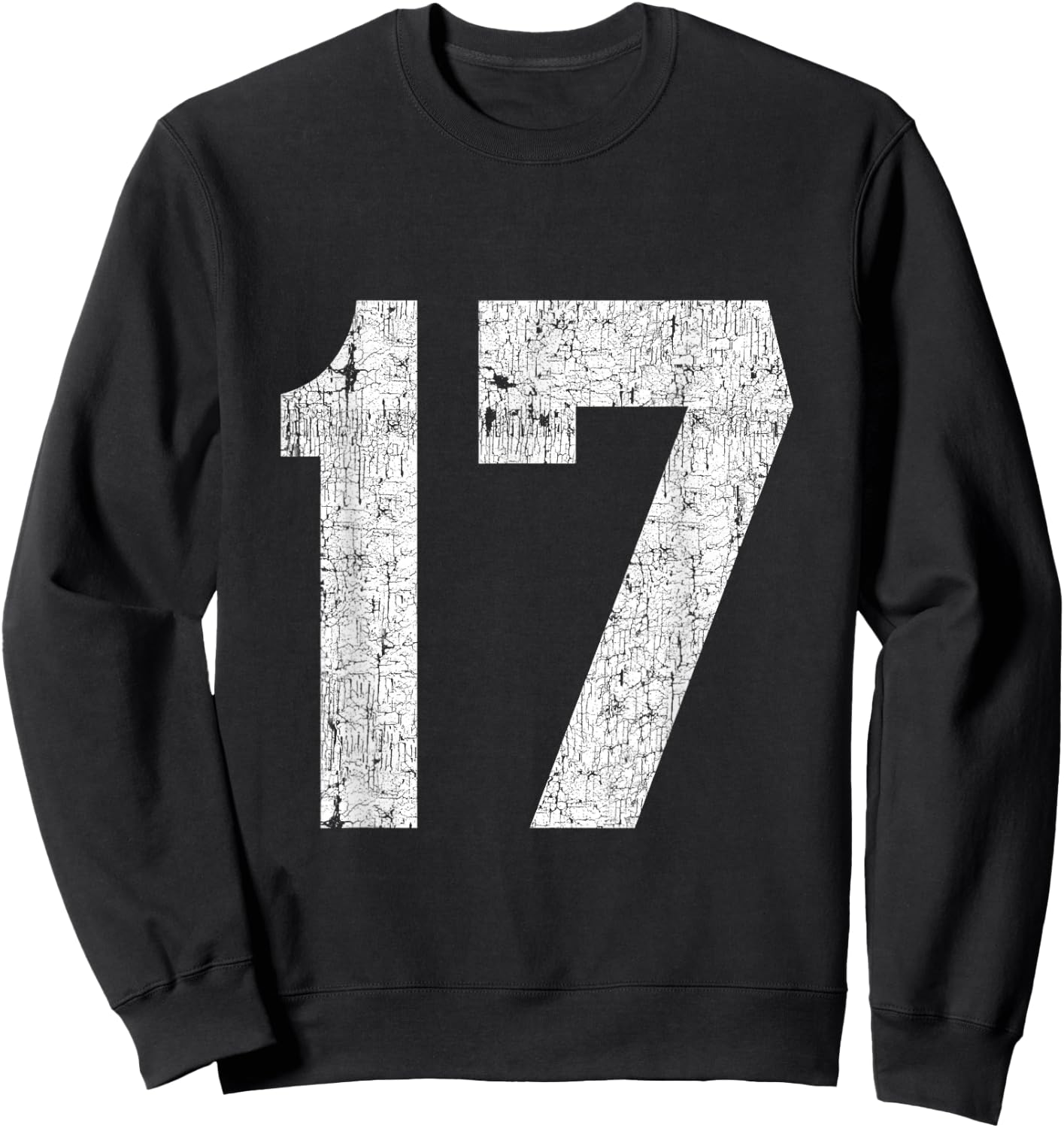 #17 Jersey Uniform Varsity Athletic Sports, 17th Birthday Sweatshirt - Sweatshirt | Black