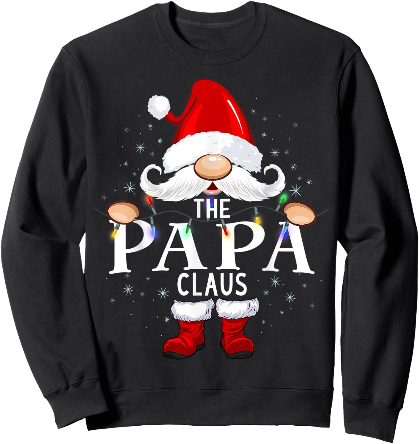 The Papa Claus Christmas Matching Pajama Sweatshirt - Sweatshirt | Black